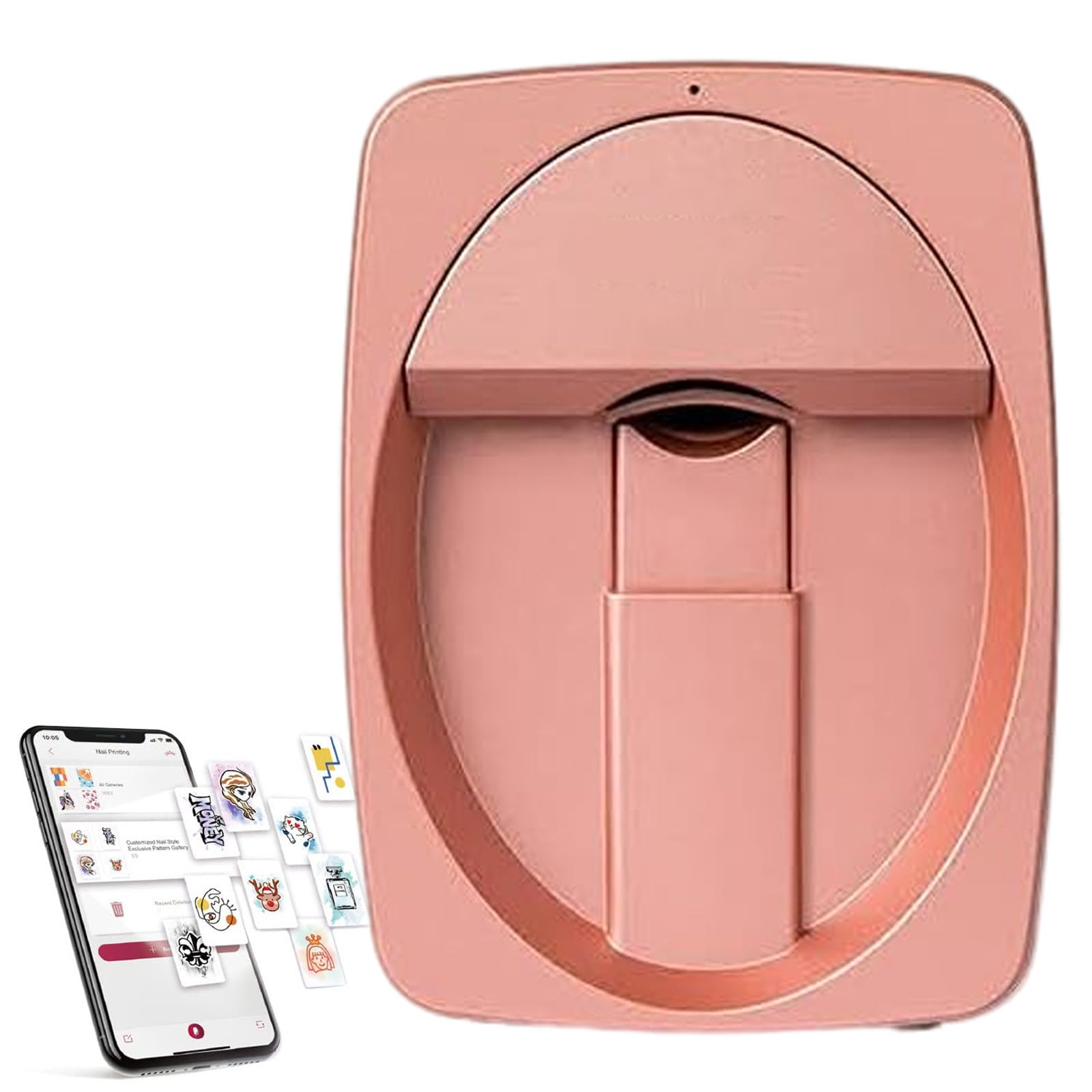 Stampante Per Nail Art Veloce, Macchina Da Stampa Digitale Per Nail Art Da Tavolo, Per Casa/Salone Per Unghie/Amanti Delle Unghie, Con Lampada Per L'Asciugatura Delle Unghie,RoseGold
