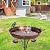 VEWOGARDEN Garden Metal Bird Bath 12" Bird Bath Bowl with 5 Prongs Base Stake, Vintage Bird Baths for Outdoors Cast Iron Birdbath Standing Bird Feeder Bath
