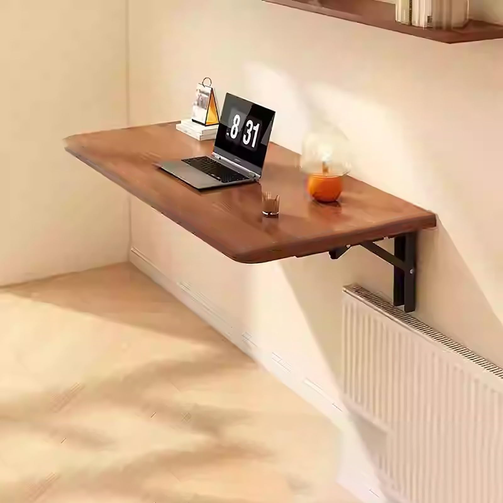 Bureau pliable mural compact pour cuisine et buanderie : table flottante stable