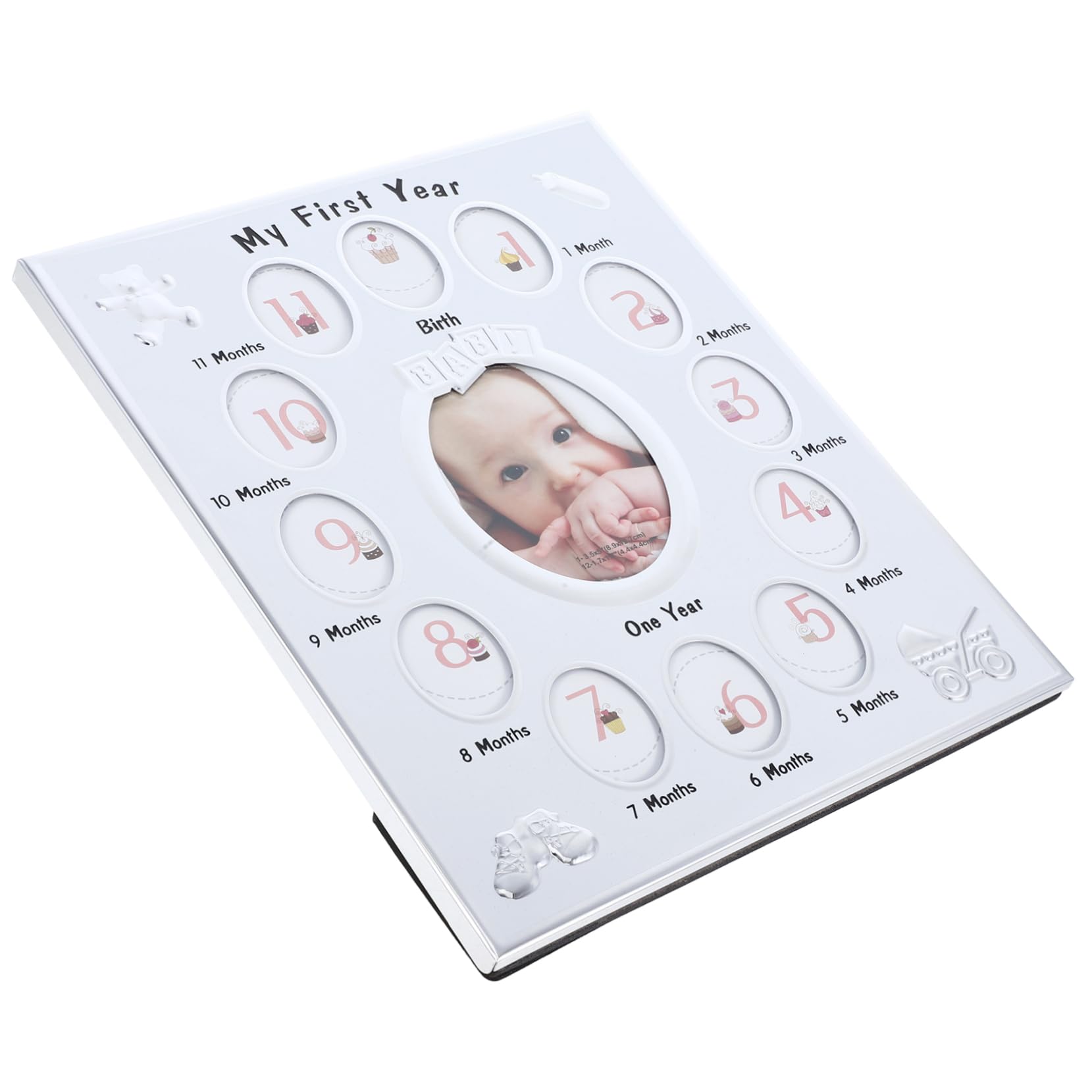 Cadre Photo pour Bébé de 12 Mois en métal blanc Kisangel