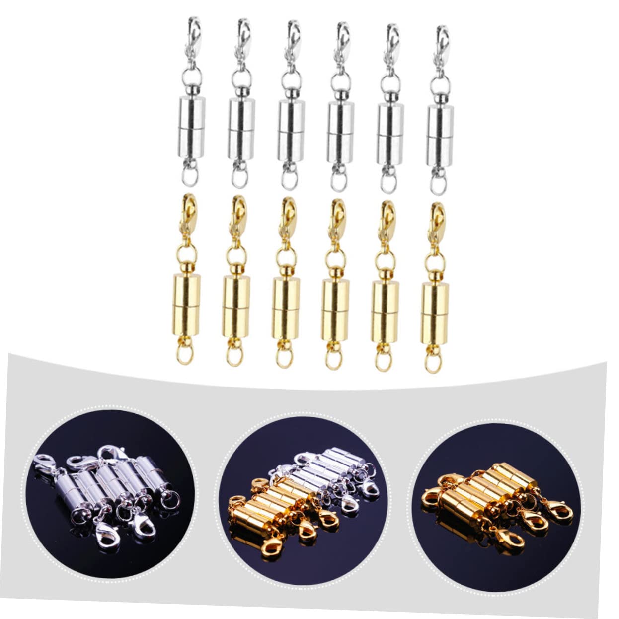 SHINEOFI 60 Stk Magnetverschluss Für Schmuck Armband Magnetverschlüsse Magnetarmbandverlängerungen Schnallenverschlüsse Magnetischer Halskettenverschluss Schmuck Diy Verschluss Kupfer