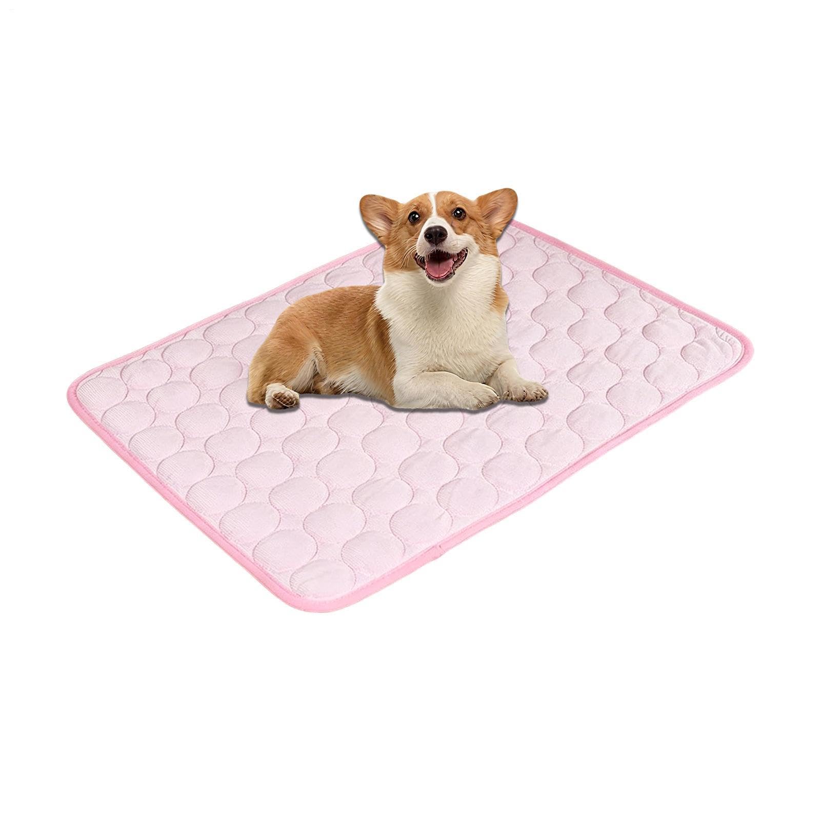 Dog Cooling Mat Large 100x75cm Washable Pet Cool Blanket for Summer, Reusable Ice Silk Cooling Pad for Large Medium Cats Dogs, Portable Crate Mat for Car Seats Floors Bedding