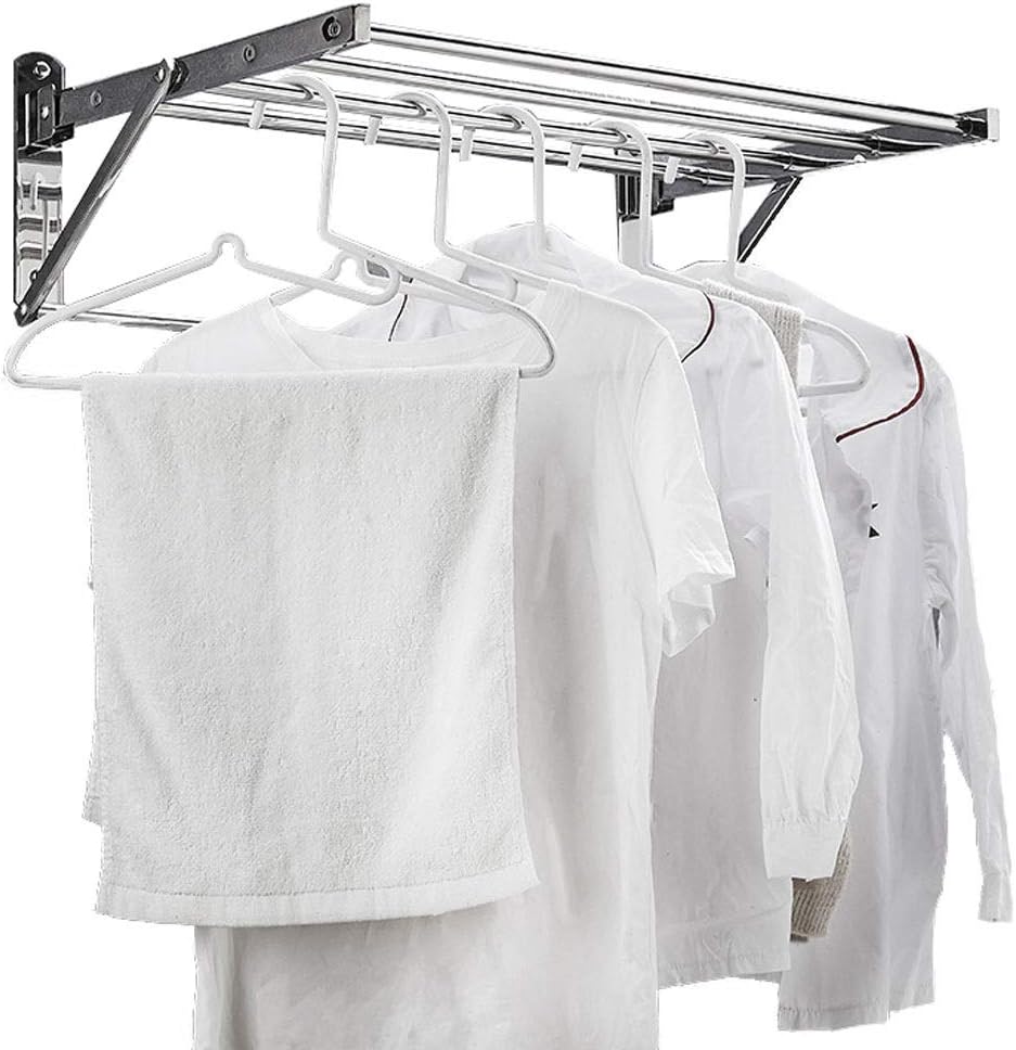 Clothes Drying Rack Wall Foldable Clothes Airer, Household wall-Mounted Drying Rack Expandable, for Indoor Laundry Drying, Folding Towel Holder Storage Rack Shelf with Ho