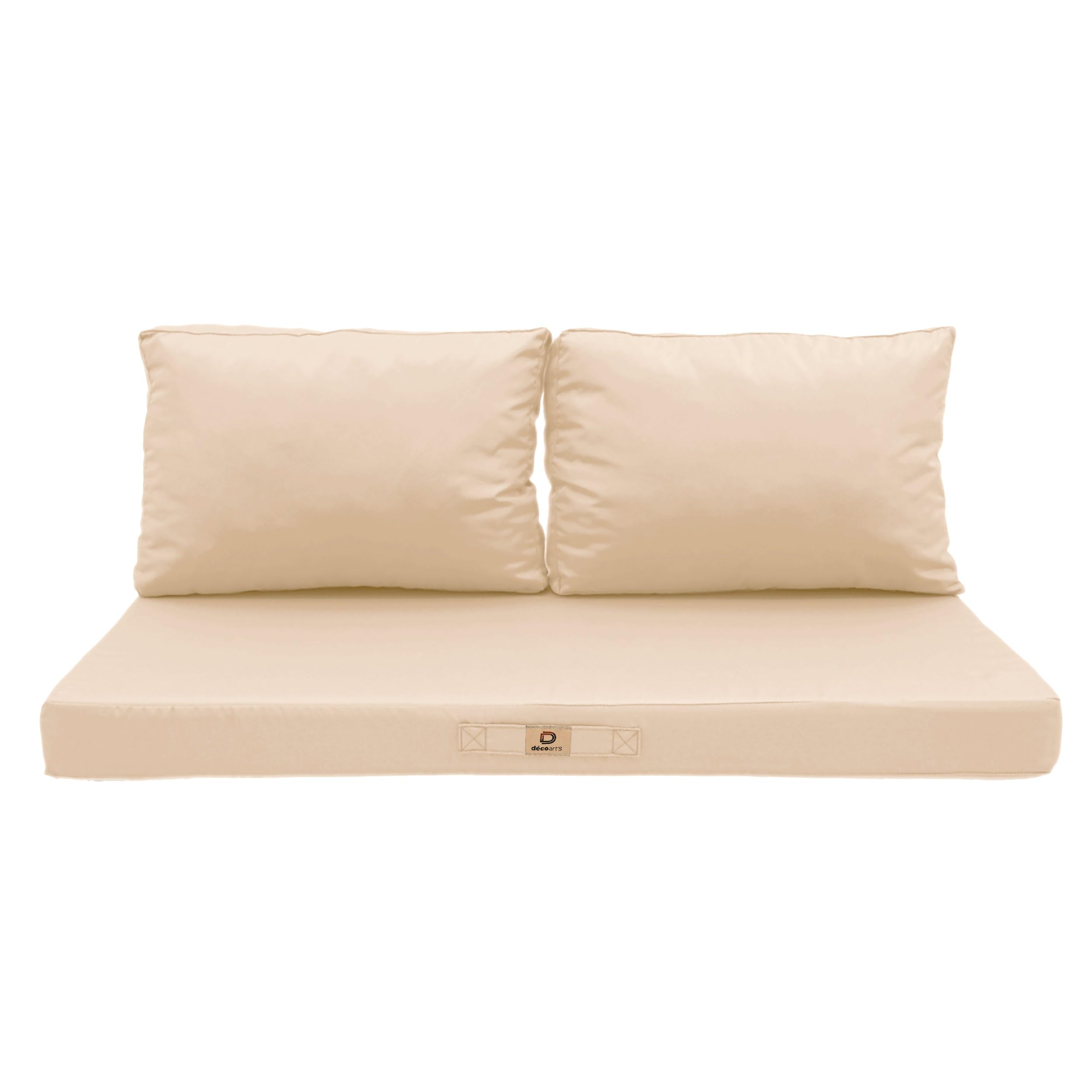 Coussins pour Salon de Jardin Déhoussable - Coussins extérieur - 120x60 cm - Coussin de Remplacement pour Fauteuil, Banc & Chaise d'extérieur - Imperméable & Confortable - Beige