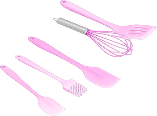 Miniatura 8 de Juego de espátulas de silicona, utensilios de cocina resistentes al calor con cepillo de pastelería y batidor, mini herramientas de cocina para