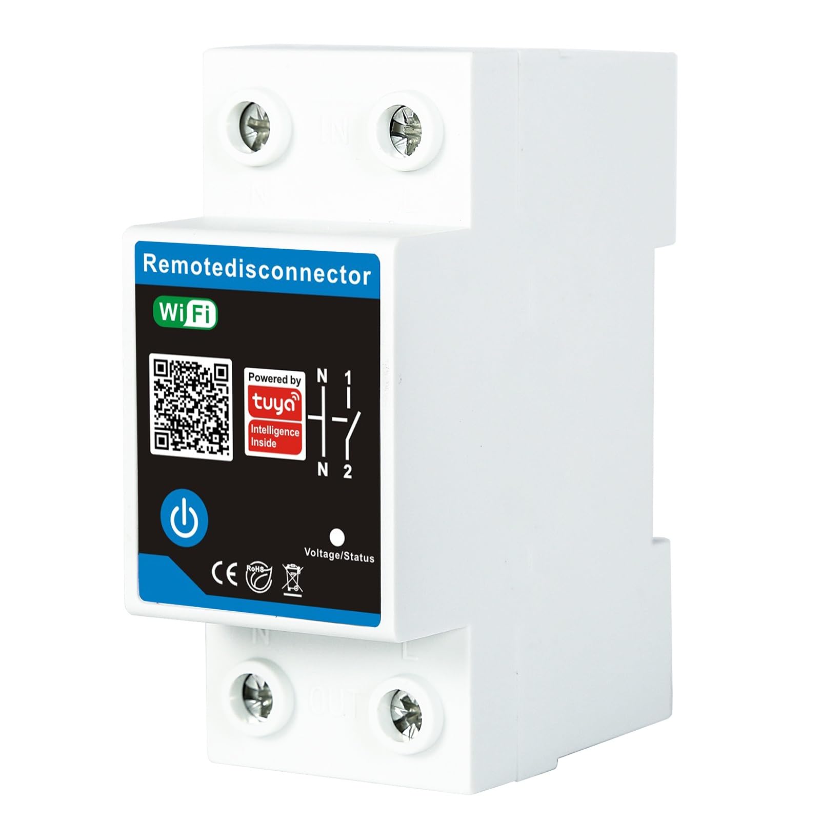 DEWIN Minuterie sur Rail DIN avec Wi-FI, Interrupteur Intelligent Tuya WiFi sur Rail DIN avec Application Mobile et télécommande, 63 A AC 230 V