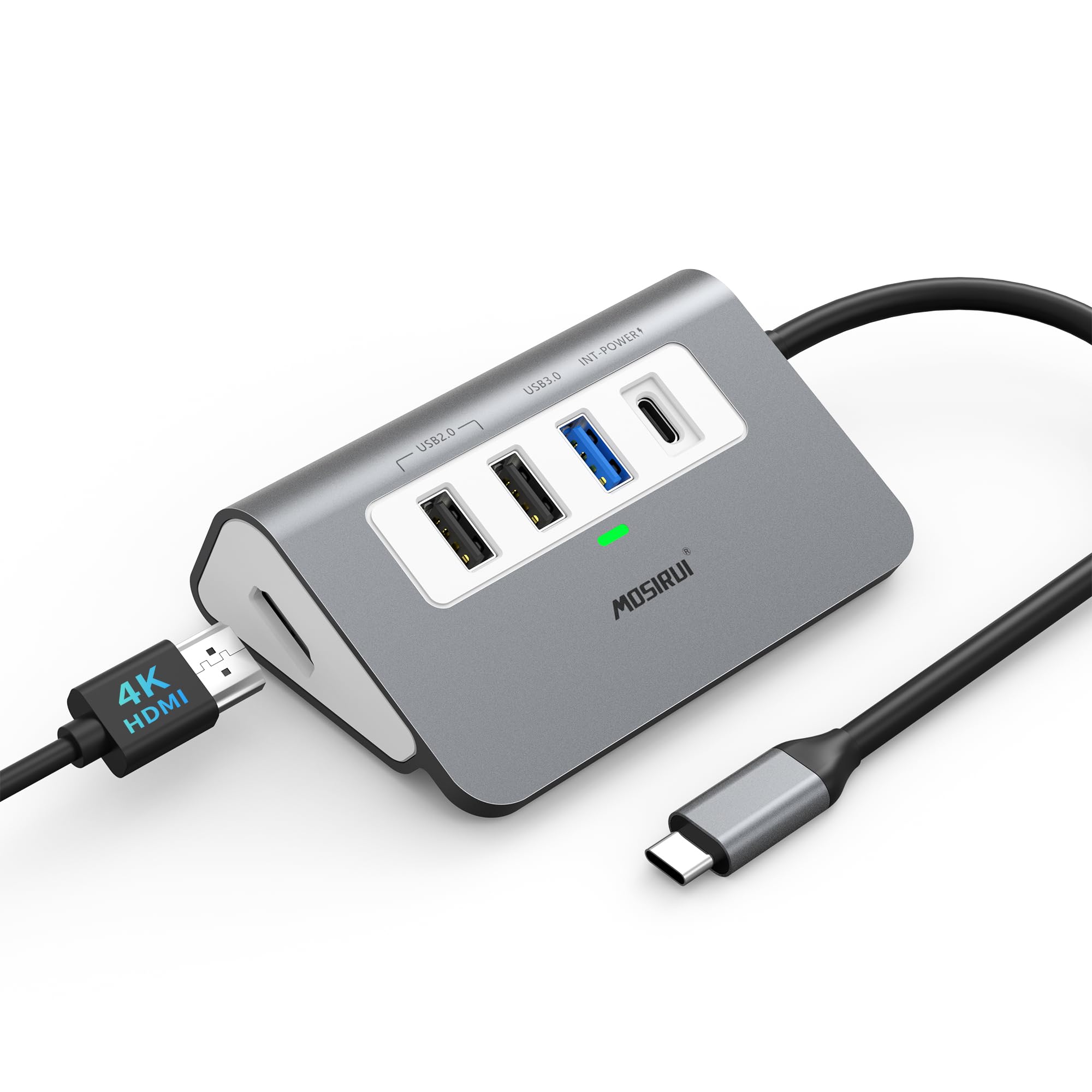 Hub USB C HDMI 4K Adattatore Multiporta 5 in 1 con USB 3.0 & 2.0,HDMI 4K,PD 100W,Type C Adapter con MacBook Pro Air,M1/M2,HP,Windows e altri dispositivi di Tipo C