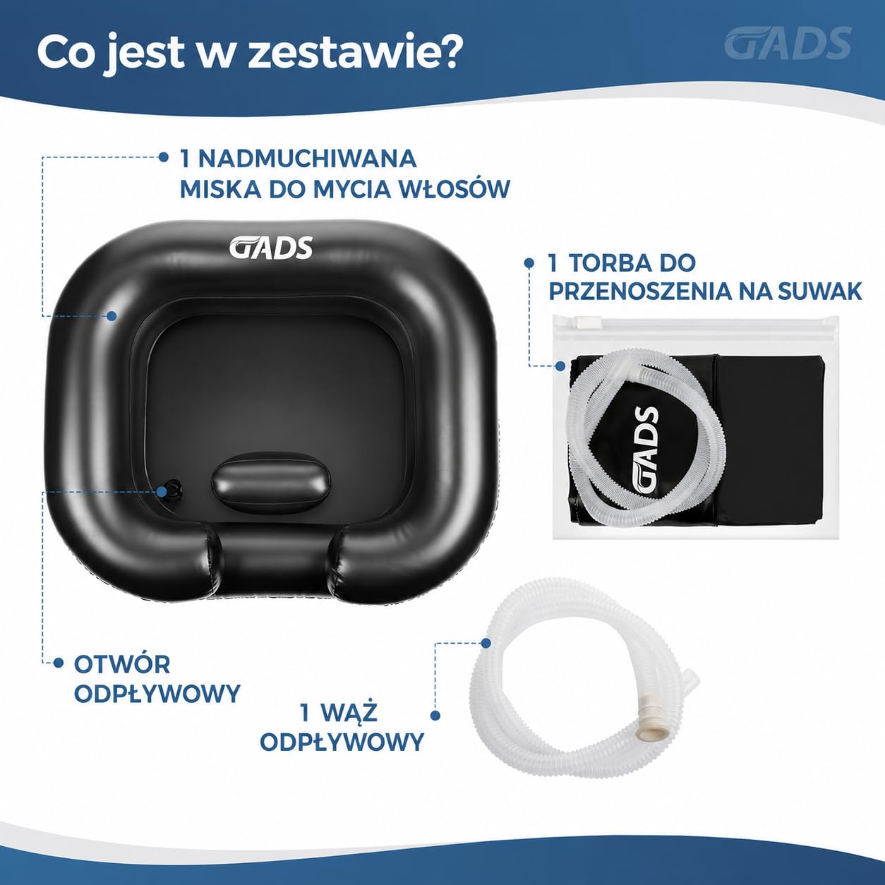Nadmuchiwana Miska Szamponowania: Przenośne Rozwiązanie Mycia Włosów dla Osób Leżących, Starszych i Niepełnosprawnych, Idealne do Dreadlocków