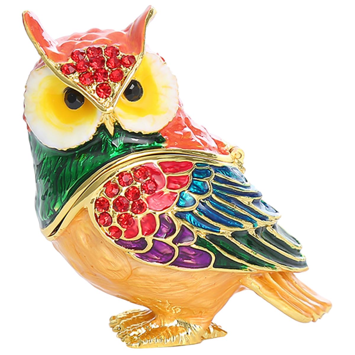 Zerodeko Boîte à Bijoux Organisatrice en Alliage, Forme Hibou Délicate et Chic, pour Bagues et Boucles D'oreilles, pour Femmes et Filles