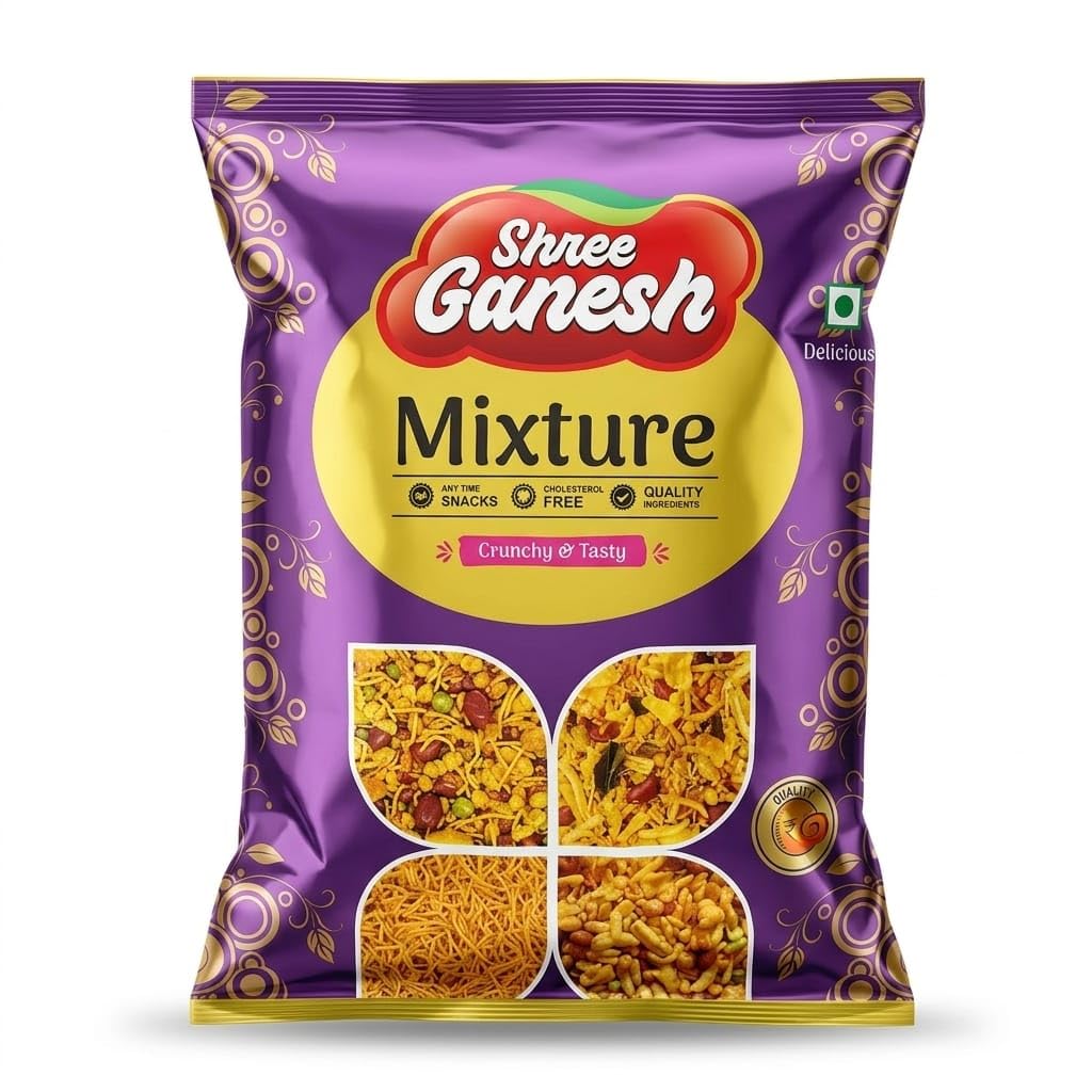 SAI SUNAINA Odisha Famous Shree ganesh MIX Mixture 500g| Traditional Non Spicy Namkeen Snack Mix for Tea Time Evening Snacks & Everyday Munching (500g)-image-4