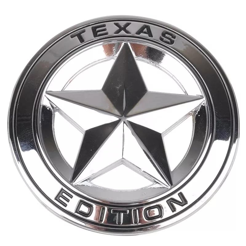 Image of VRT 3D Chrome Emblem Automotive Car, Bike Badges Logo Self Adhesive Sticker (Texas Edition, Silver)