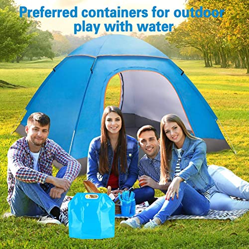 Image of Krivon 5 litres Pack 4 Collapsible Water Container, BPA Free Plastic Water Carrier, Travel Folding Water Bag for Sport Camping Riding, Mountaineer (5 Liter-Pack of 4)