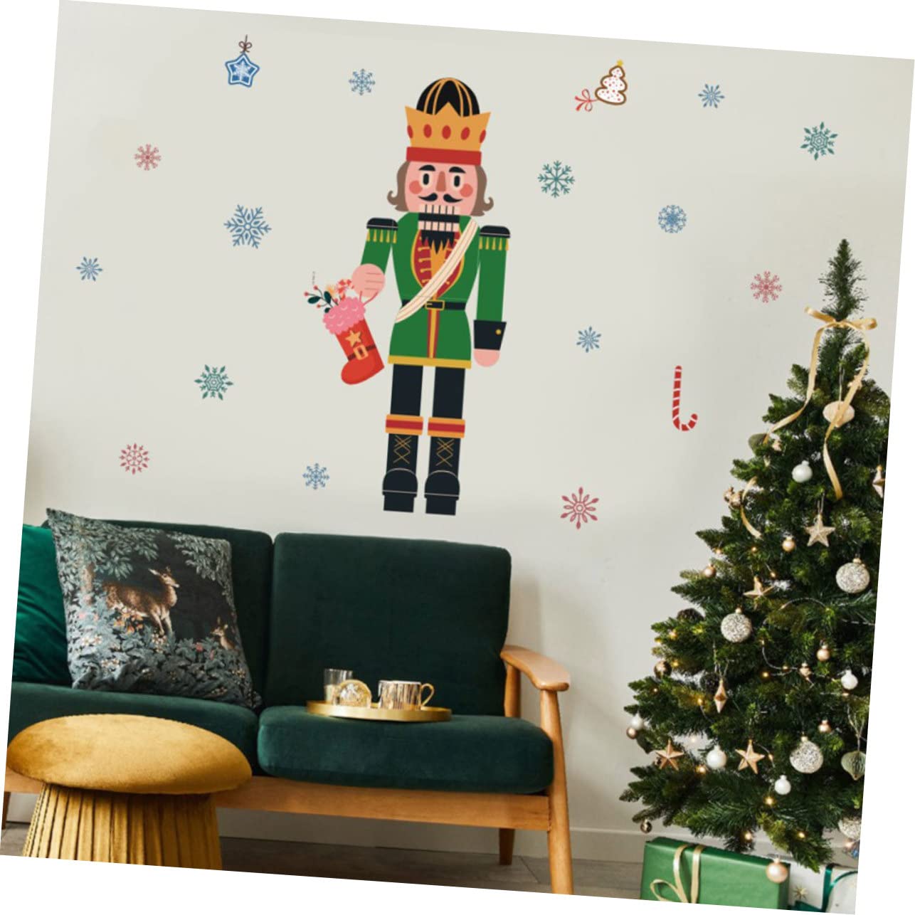 Cabilock 5 Hojas De Pegatinas Navideñas Para Ventanas Calcomanías Para Ventanas Con El Cascanueces Decoraciones Navideñas Grandes Decoraciones Navideñas Para Paredes Al Aire