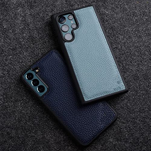Coque Cuir S22 Ultra Gris - Finie la Peur des Chocs avec la Housse Silicone et Vachette