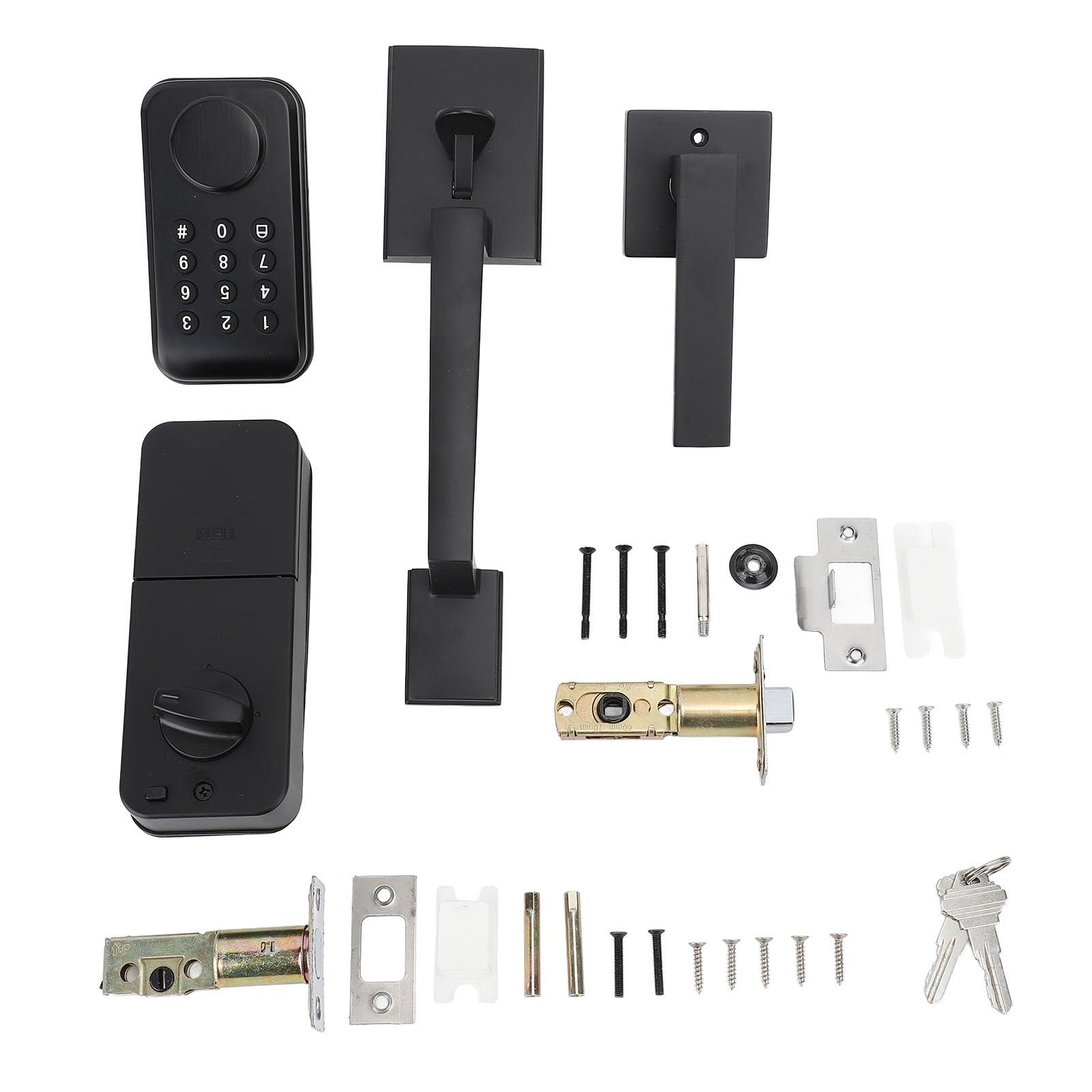 Set di serrature senza chiave Set di impronte digitali Tastiera elettronica automatica Catenaccio Codice intelligente digitale con maniglia nera per porta d'ingresso Sicurezza