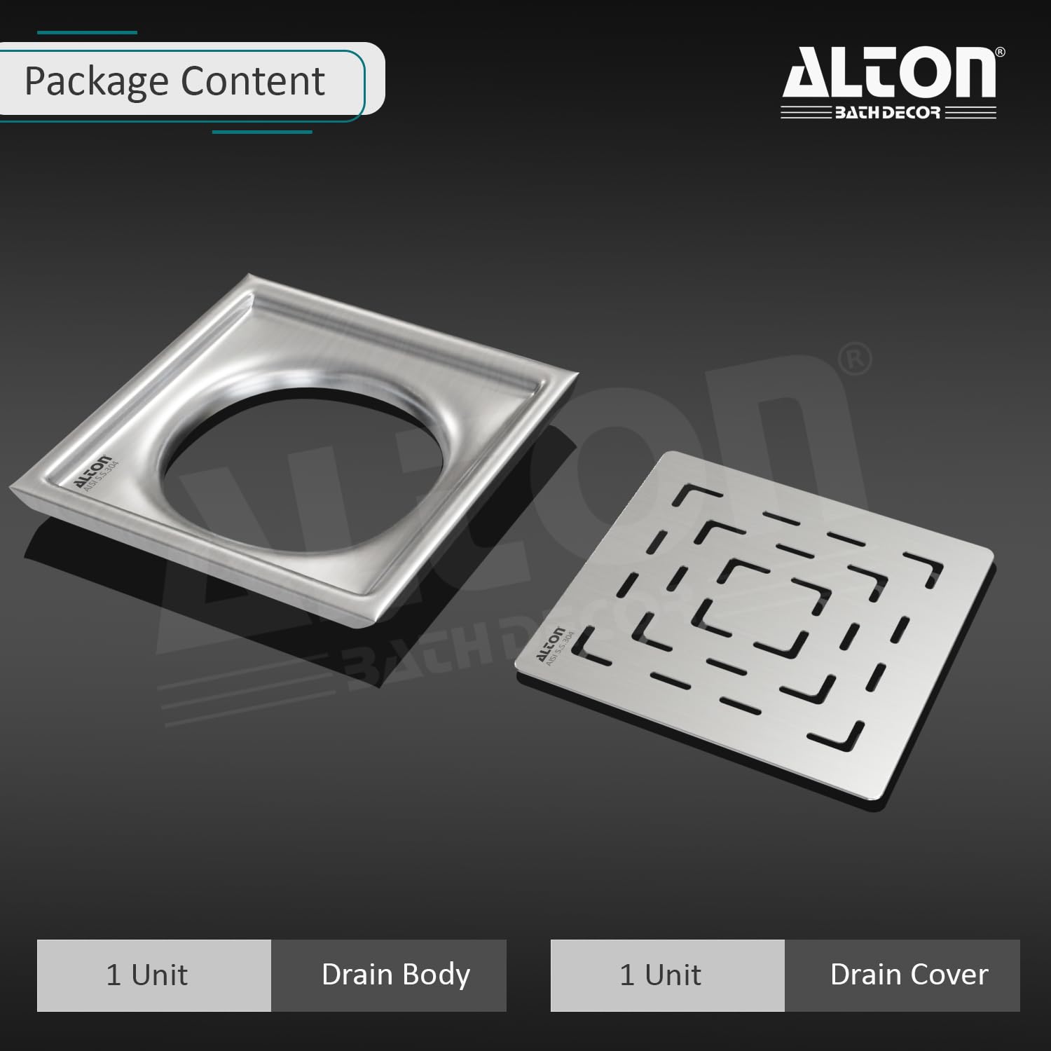 Alton SS304 Bathroom Grating - 5x5 Inch -4