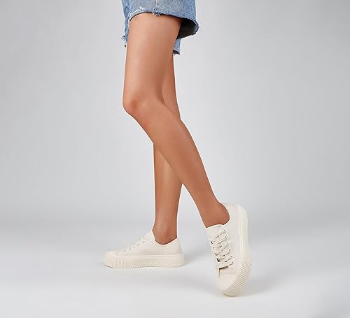 Miniatura 8 de LUCKY STEP Women 's Canvas Shoes Low Top Fashion Sneakers Lace-up Classic Casual Walking Shoes