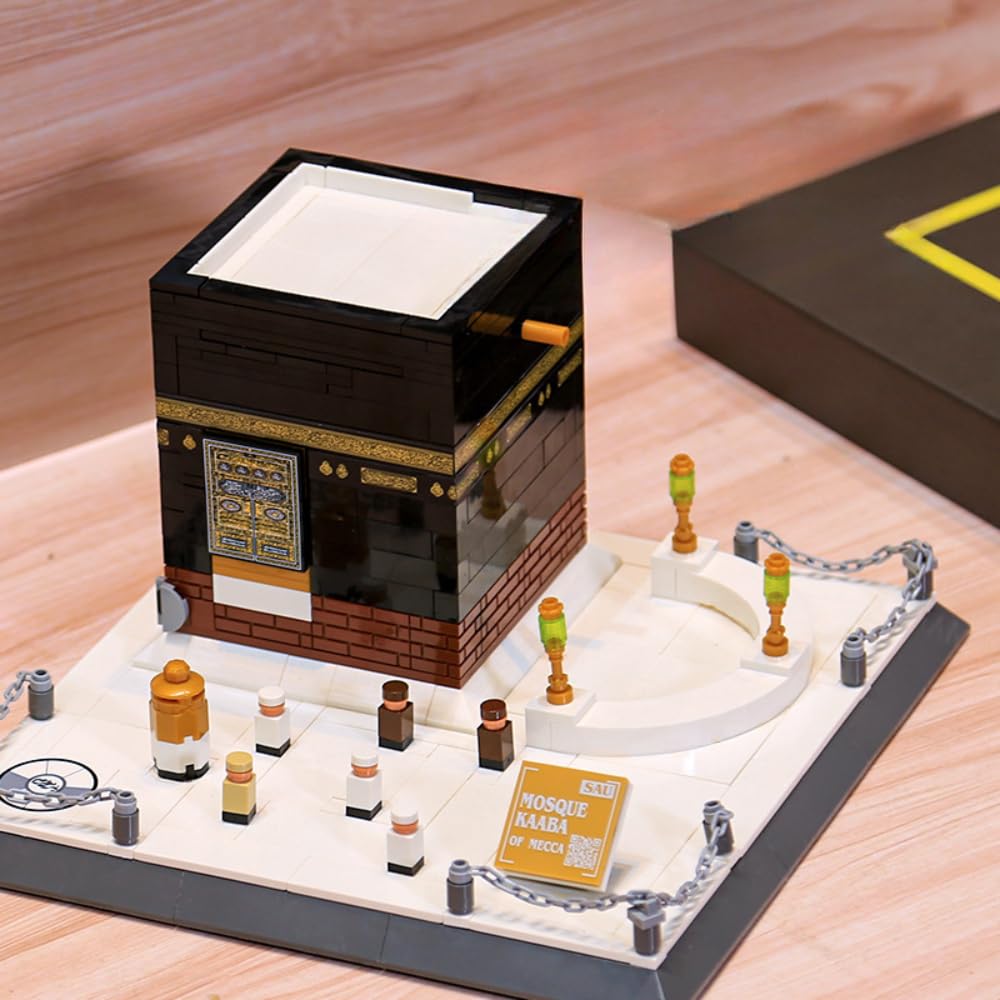 JUCYJULY Moschea Kaaba Mini Mattone da Costruzione per Adulti Architettura, 446 pezzi Islamico Kit Blocchi di Costruzione Modello Mattoni Giocattolo Regalo per Bambini e Adulti