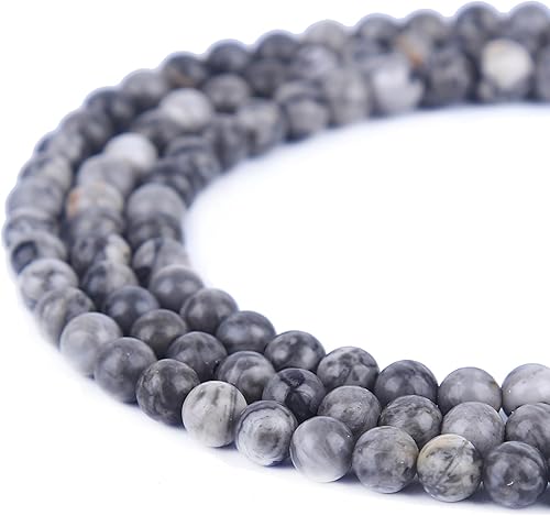 Miniatura 142 de Cuentas de jaspe imperial bicolor, 67 piezas de cuentas de piedra de 0.236 pulgadas (0.236 in), piedras preciosas sueltas, tamaño de agujero