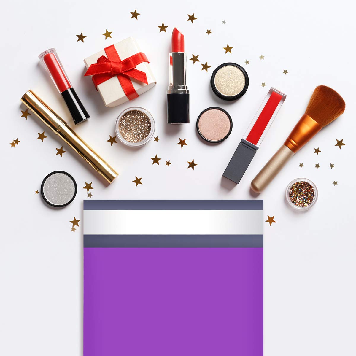 UCGOU Poly Mailers 30 x 30 cm, fioletowe, 100 sztuk, średnie torby wysyłkowe, nr 5 mocnych, grubych kopert pocztowych, samoprzylepne, wodoodporne i odporne na rozdarcie, opakowanie pocztowe na odzież