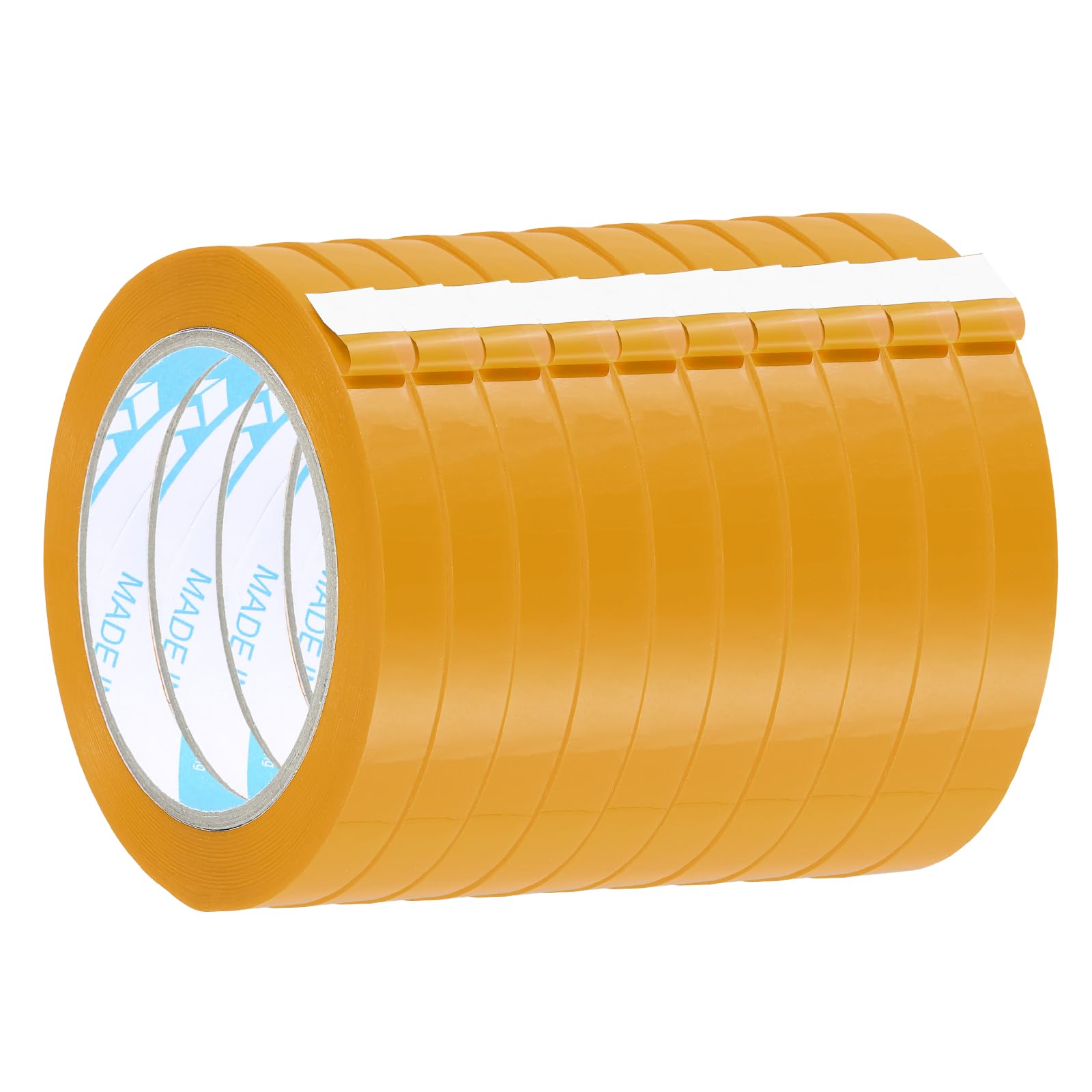 sourcing map 10 Pcs Poly Bag Sealing Tape, 1/2" x 98.4 Yard Plastic Bag Sealer Tape Packaging Sealing for Shops Packaging Food Vegetable Meat Cake Bread Freezer Ice, Earthy Yellow