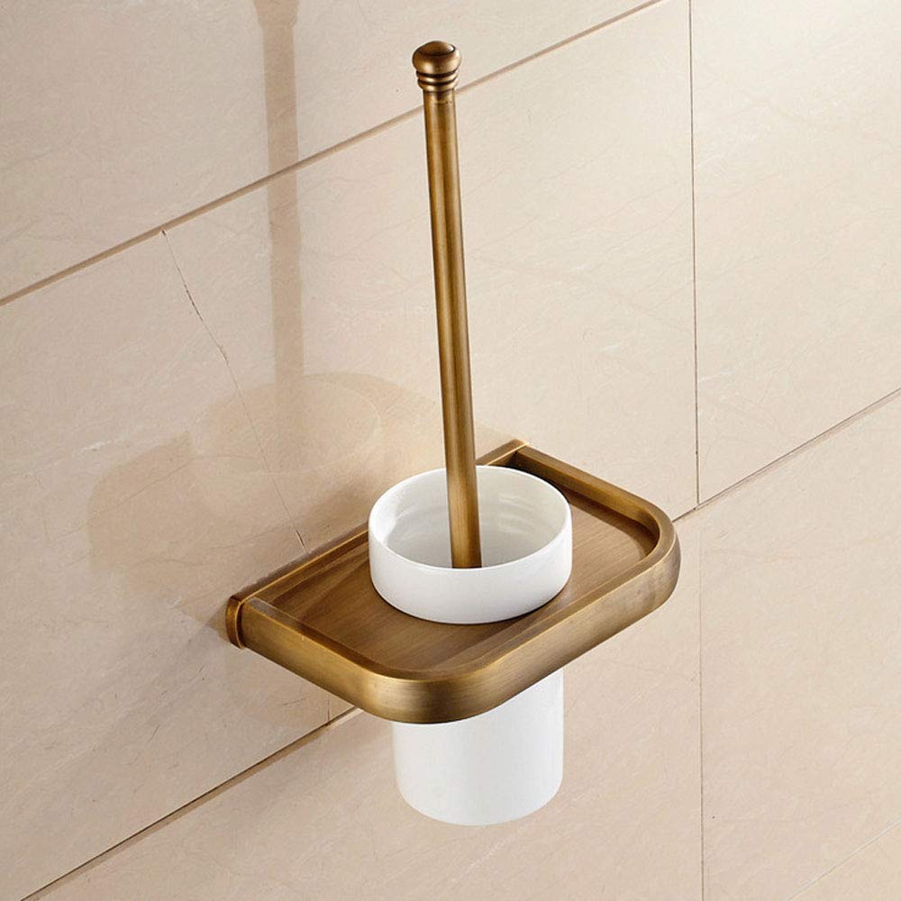FGXHHS Brass Brushed Finish Towel Rail,Retro Bathroom Rack with Rust Proof Waterproof,Wall Mounted Screws Mounting Holder for Toilet Restaurant Hotel Kitchen,F (F)