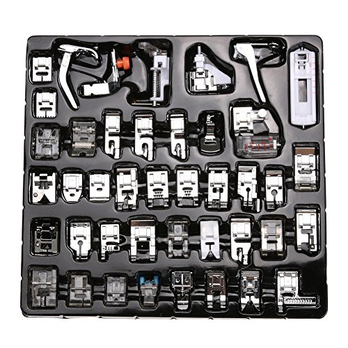 icase4u® Kit de 42 Piezas Multifuncional Prensatelas Accesorios para Máquina de Coser Presser Foot Feet Kit Machines Set