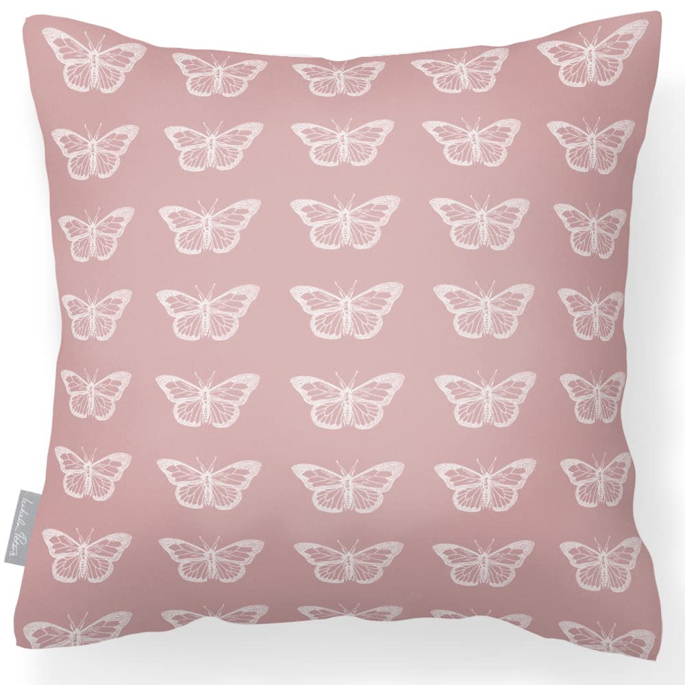 Izabela Peters Butterfly - Rosewater Pink Outdoor Cushions Waterproof, 43 Cm, Filled Outdoor Cushion, Garden Furniture Cushions, Outdoor Seat Cushions, Garden Chair Cushions