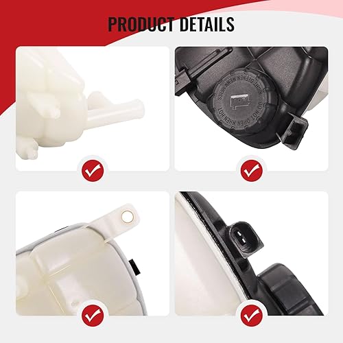 Miniatura 2 de TOPAZ Tanque de botella de depósito de refrigerante, tanque de expansión, tanque de recuperación de refrigerante con sensor de repuesto para