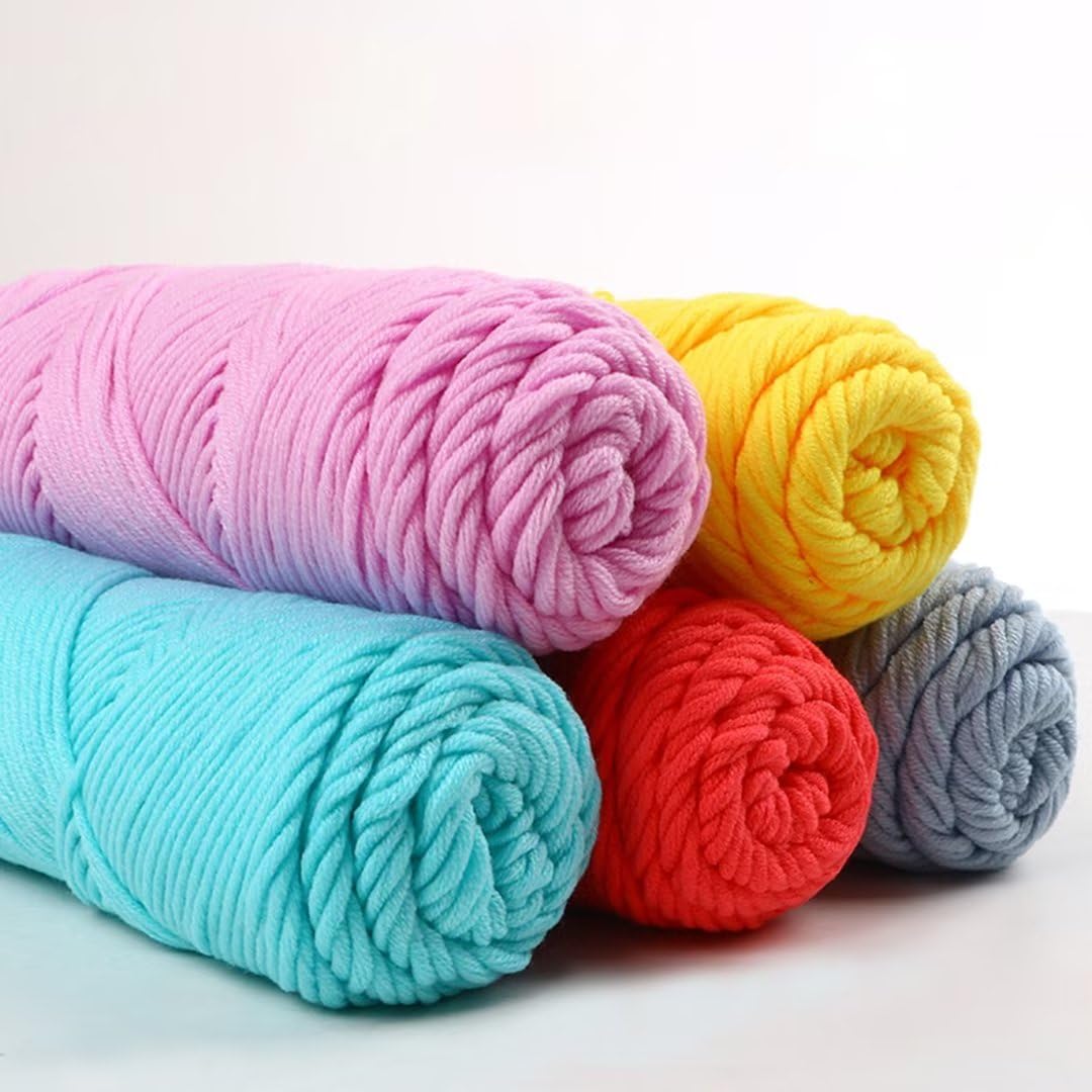 Miękka włóczka szydełkowa 100g Tufted Yarn Ball, 8-nitkowa włóczka szydełkowa do robienia na drutach swetrów i szalików, włóczka akrylowa do robienia dywanów Punch Needle, 3mm gruba nić do szycia haft