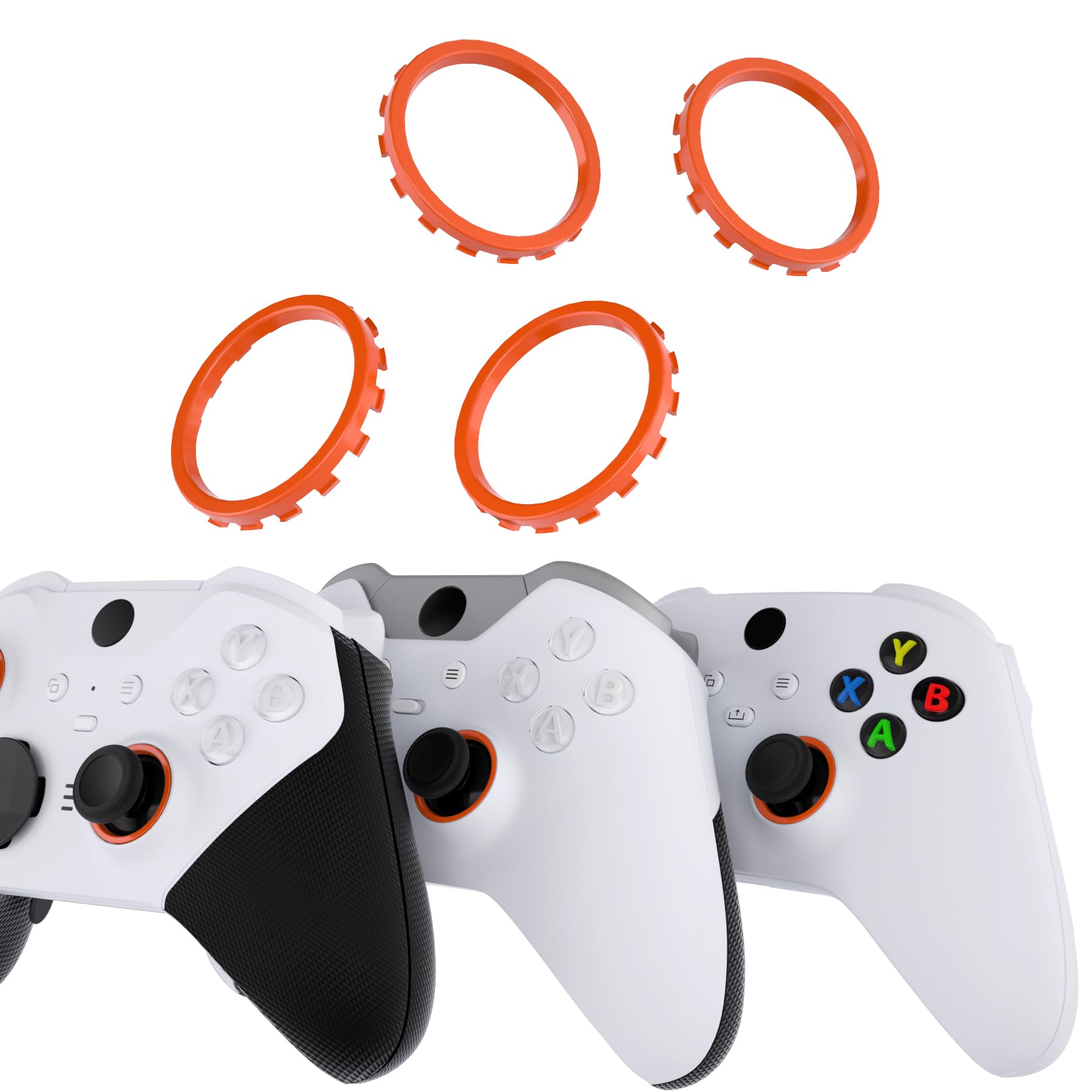 eXtremeRate Anillos de Joysticks para eXtremeRate Carcasa ASR Versión para Xbox Series X/S Control Anillos de Acentos Rings Accesorios para Xbox One Elite, Elite Series 2 Mando(Naranja)
