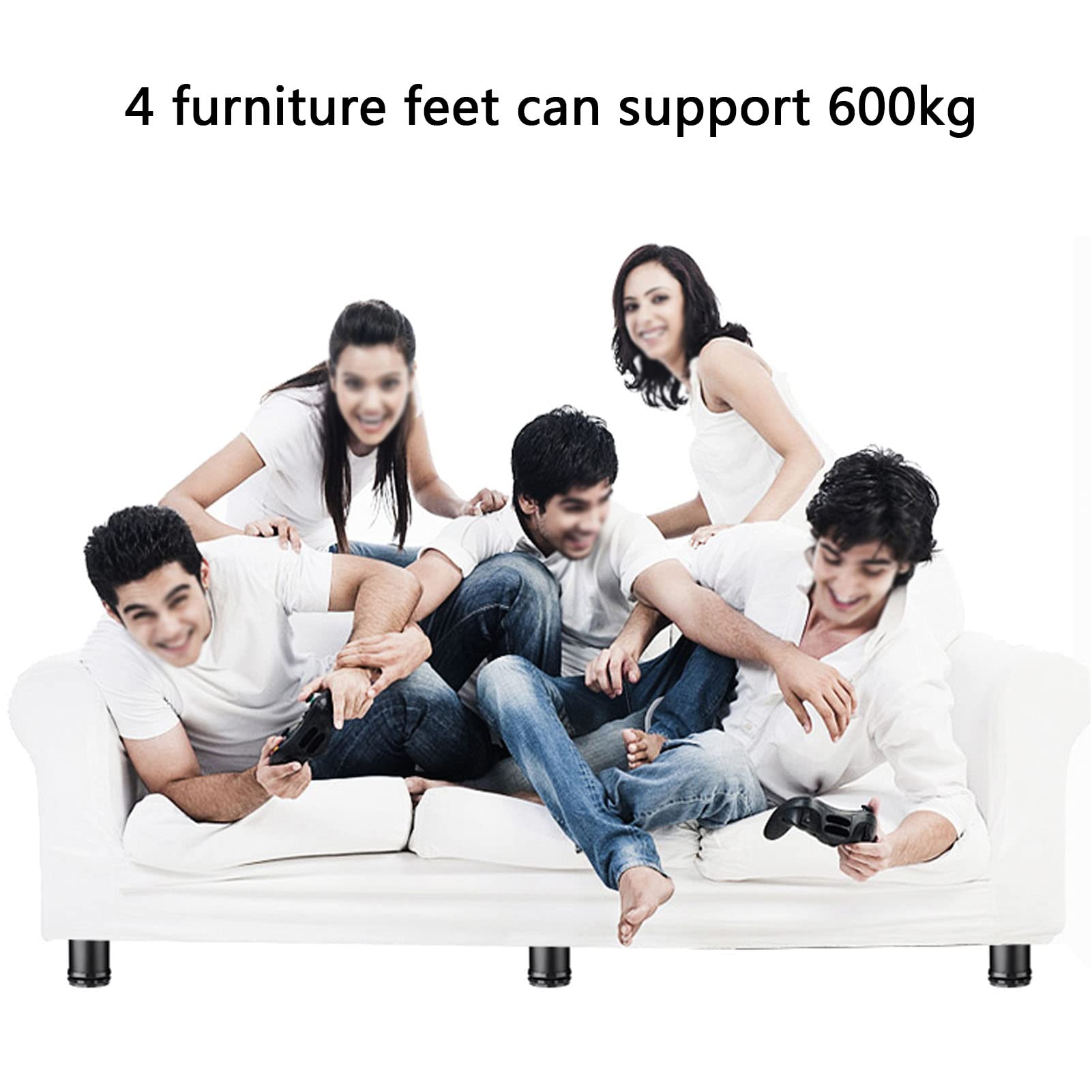 4 Piezas Patas para Muebles, Regulables en Altura 0-30 mm, Pies para Armario de Acero Inoxidable, para Sofa Mesa Estantes Cama, con Tornillo, Dorado champagne (60cm/23.62in)