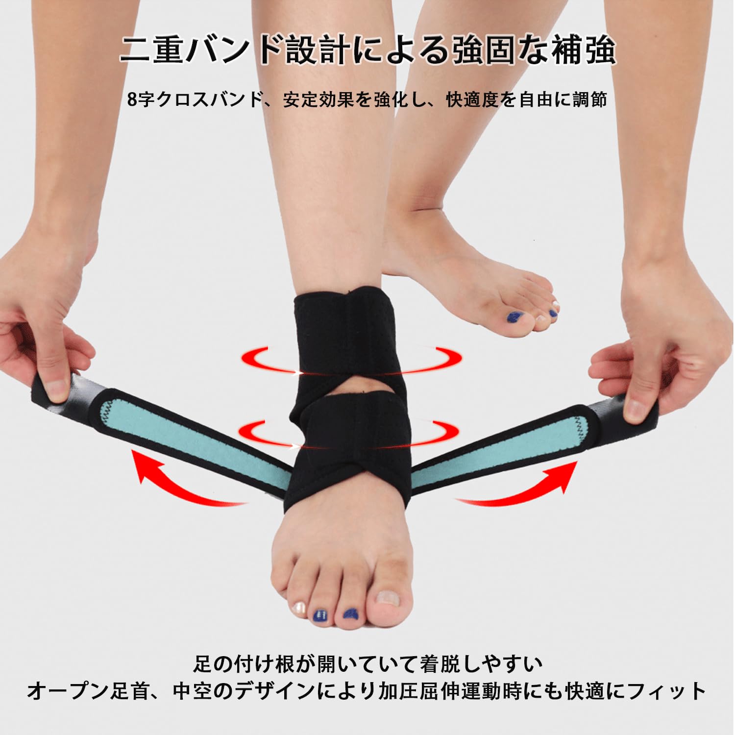 Amazon | Giieaut 足首サポーター 足首用 薄手 通気性 強力固定力
