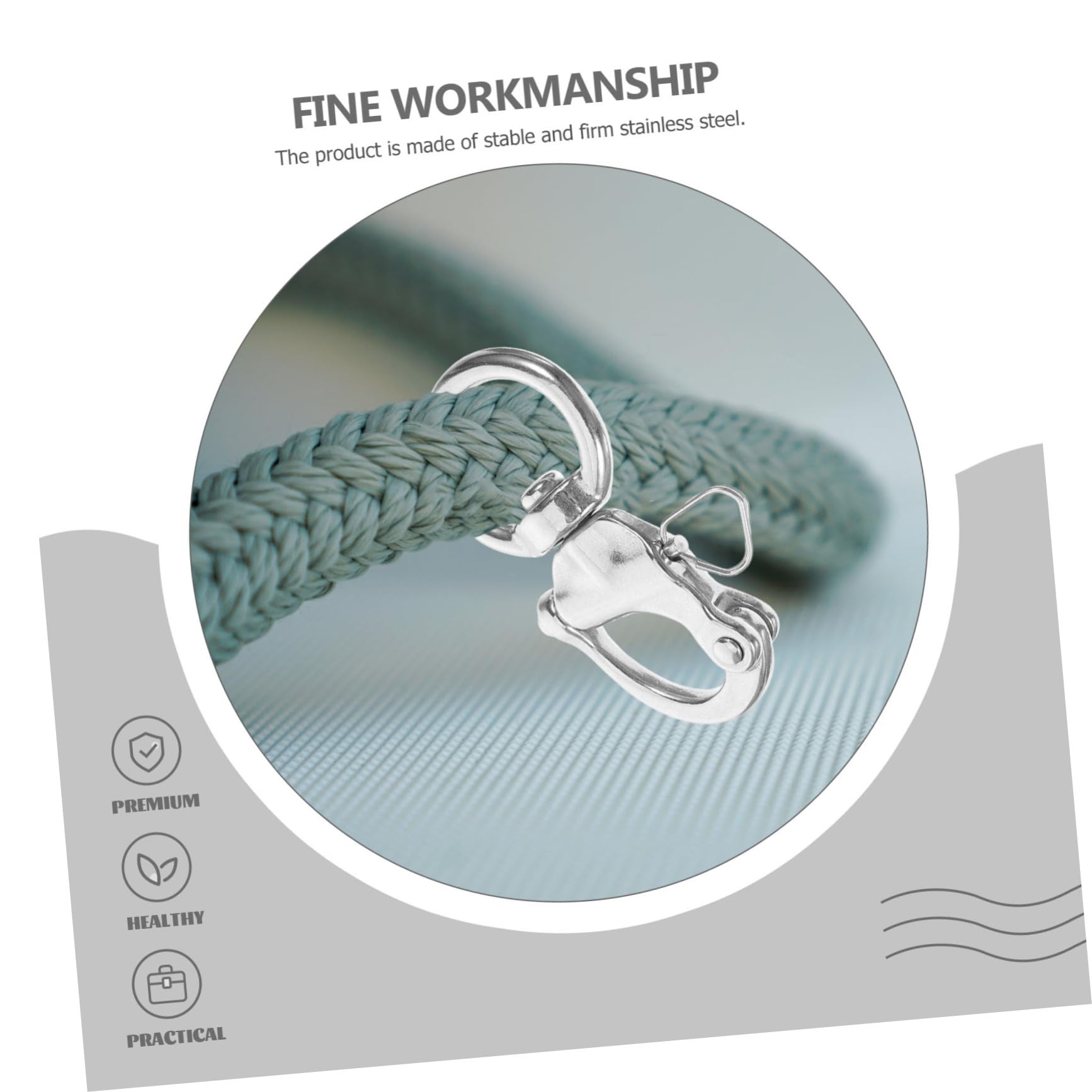 WOONEKY Stainless Steel Shackle Swivel Carabiner Clip for Heavy Duty Rigging Diving Outdoor Activities