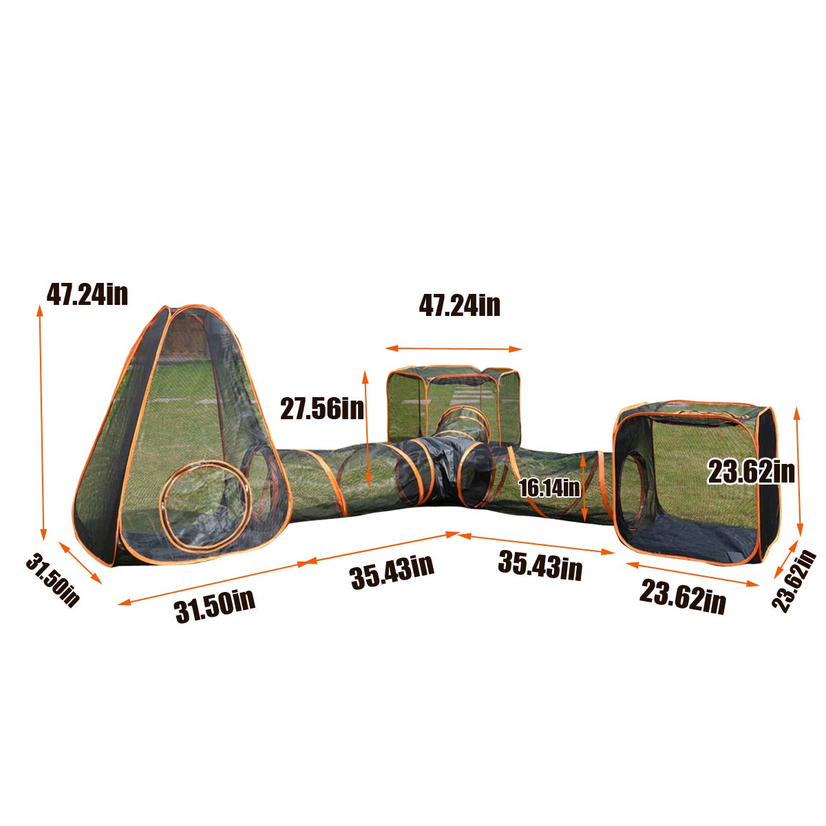 Tunnel Gioco per Gatti, casetta Portatile 4 in 1 per Animali Domestici,Pieghevole, per Divertimento, Esercizio e Gioco, Adatto per Conigli, Gattini e Cani