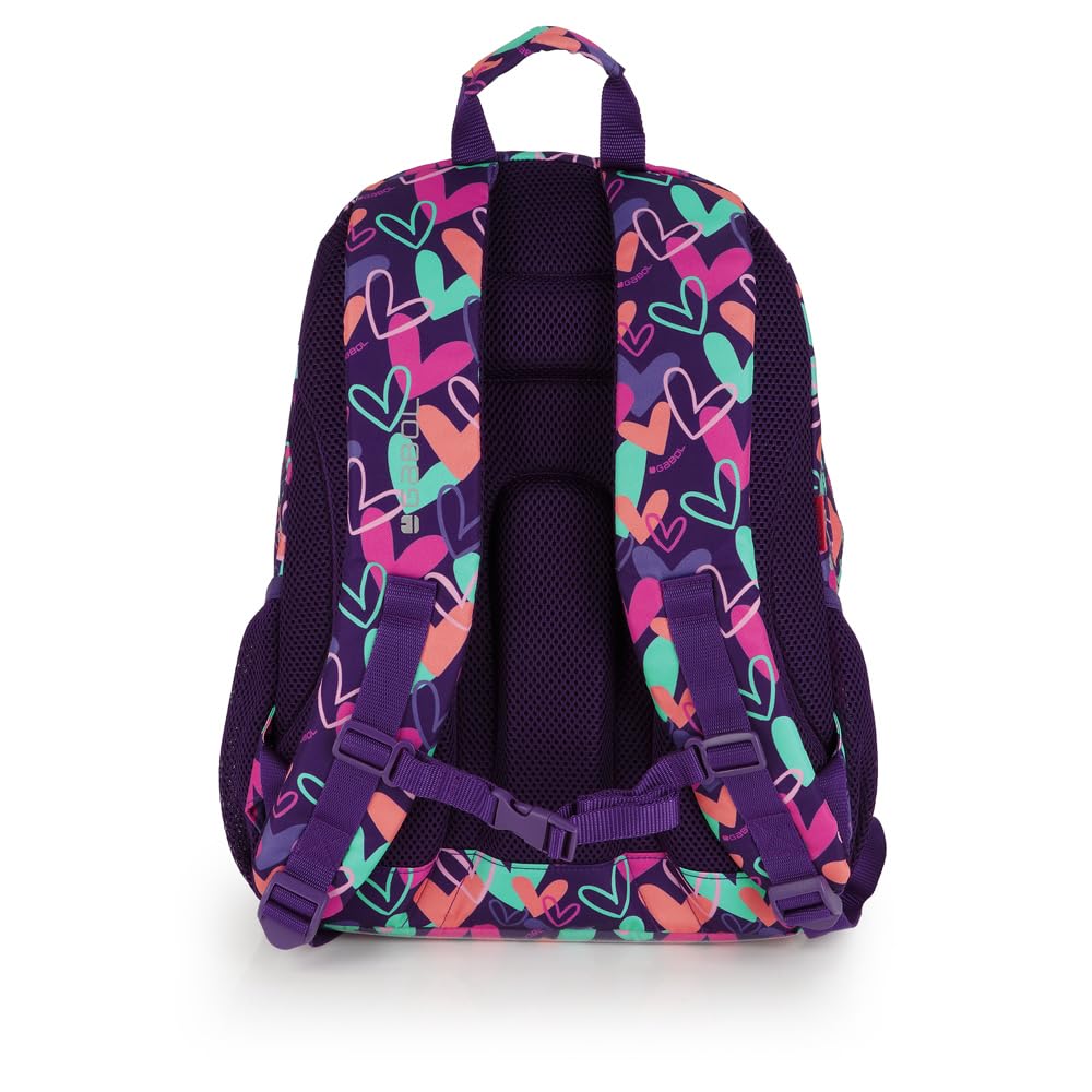 Gabol - Mochila Escolar de 3 Compartimentos 32x44x18 cm Kokoro con Espalda Ergonómica de Rejilla, Funda para Portátil 15,6'' y Base Reforzada