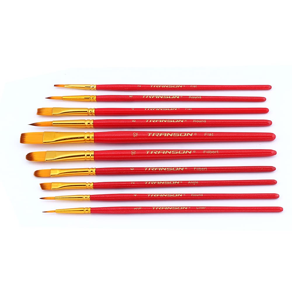 Transon Set 20 Pennelli Pittura - Per Acrilico, Acquerello E Hobby