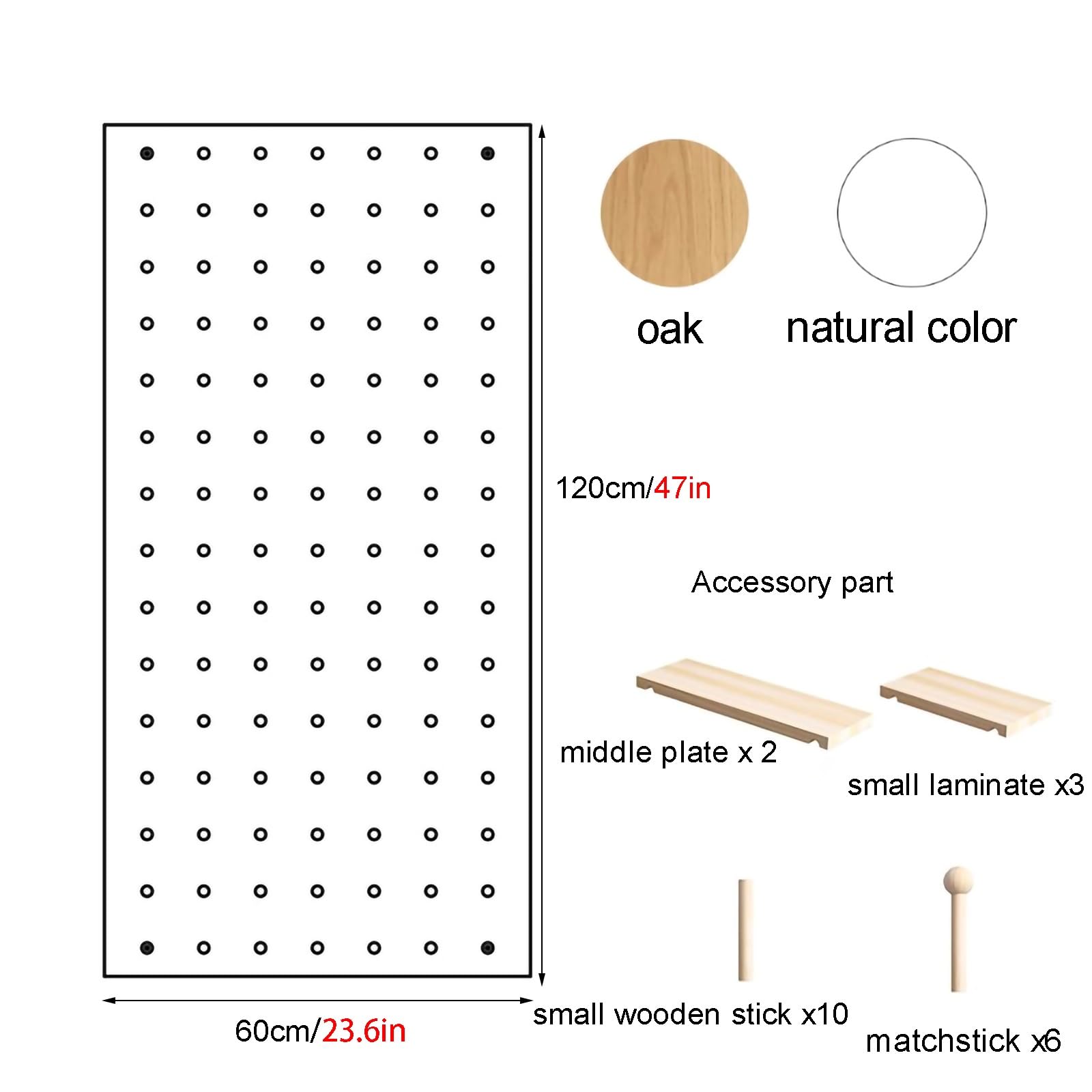 Peakora Wooden Rectangular Pegboard Combination Wall Organizer Kit Wood Colored Modular Display Pegboard Panel Kits Diy Hanging Peg Board Panel Home - View #6