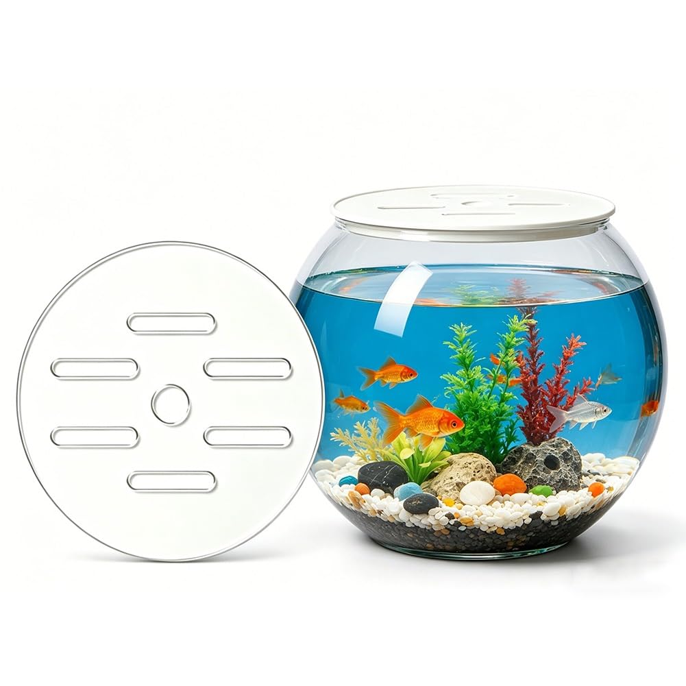 GZHERVICES Coperchio Rotondo in Acrilico per Acquario, Copertura Superiore per Acquario, Coperchio/Copertura Protettiva per Acquario, Impedisce A Pesci, Rettili E Tartarughe di Saltare Fuori(25cm)