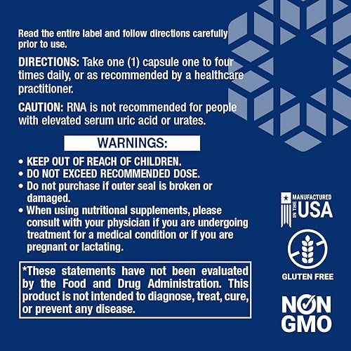 Miniatura 3 de Life Extension Cápsulas de ARN 500 mg - píldoras suplementarias de ácido ribonucleico para apoyo inmunológico células saludables y respuesta