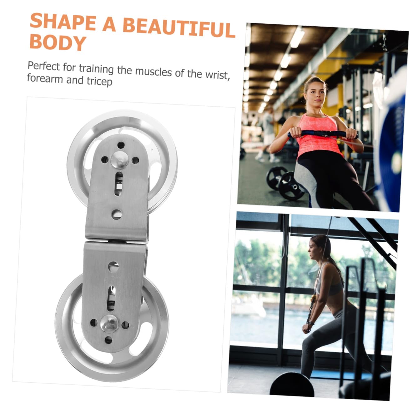 Fitness Seilzug Umlenkrolle aus Edelstahl, Silber, Ersatzteil | Home Gym Einsatz, Leicht zu Montieren, Passend für Drahtseil Aufhängung