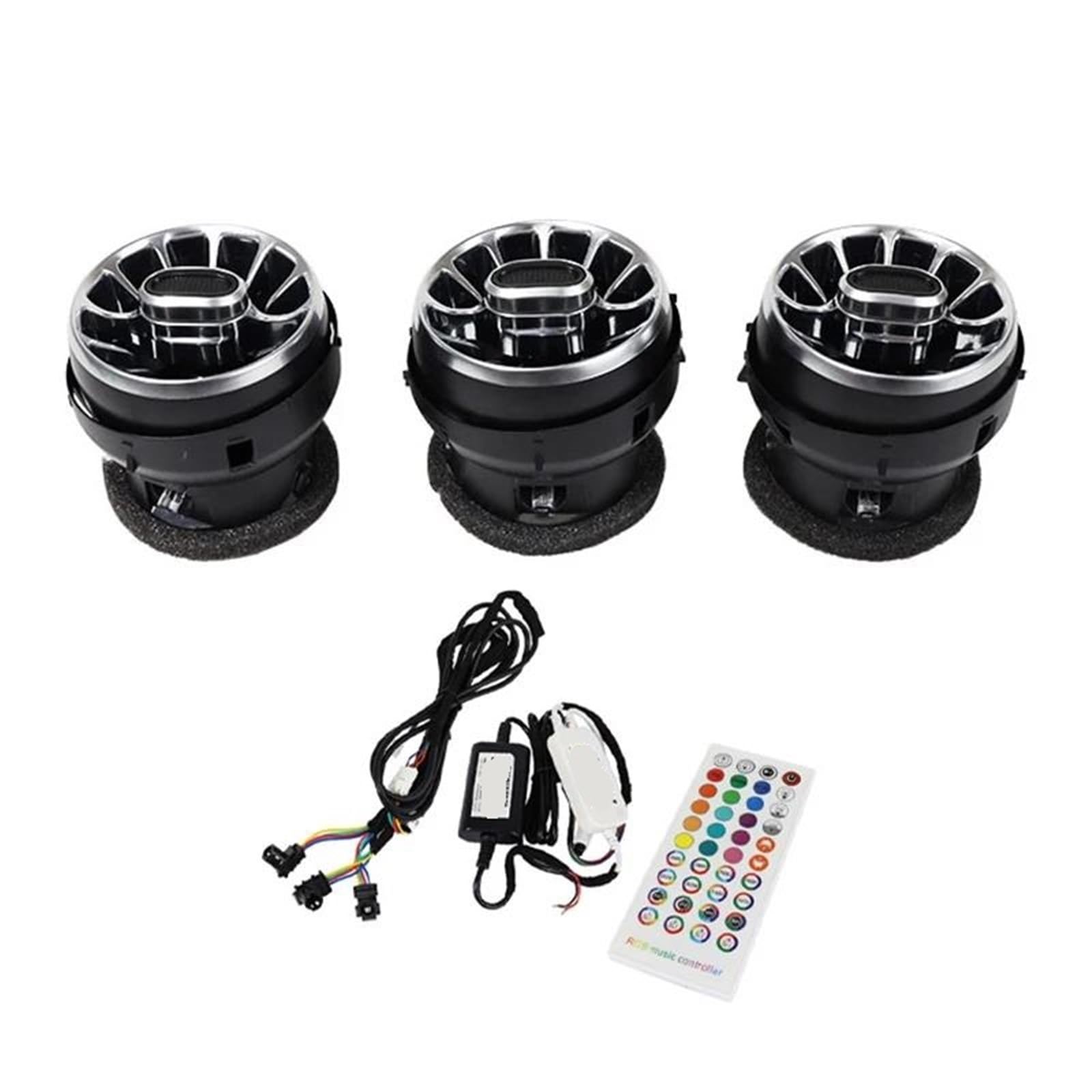 PIOGIGIMMN For Ford Mustang 2015-2021 Car Dashboard Air Conditioning Turbine Outlet Vents Ambient Light car air conditioning vent assembly(3PCS)