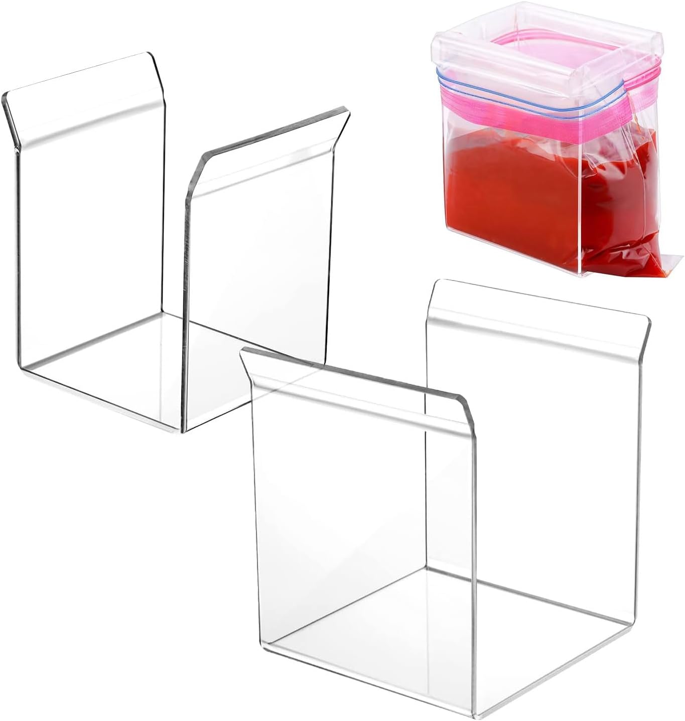 2 Pack Ziplock Bag Holder, Freezer Bag Holder Stand, Food