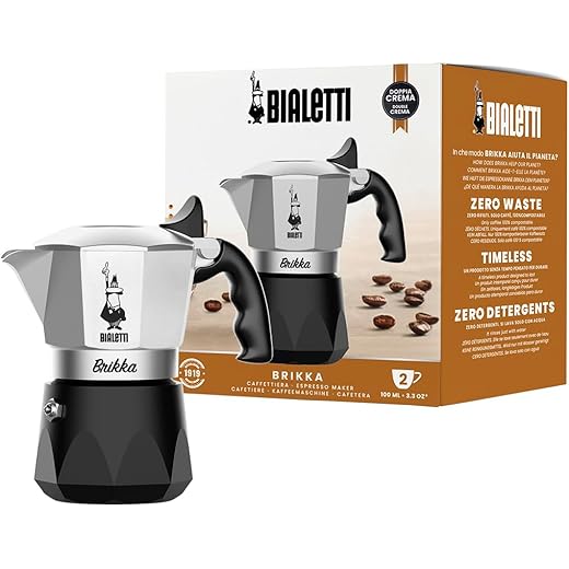 Bialetti Nuova Brikka 2 Cups 2023 | Moka Caffetteria Caff Espresso 0007327, Multi Bialetti Nuova Brikka 2 Cups 2023 | Moka Caffetteria Caff Espresso 0007327, Multi