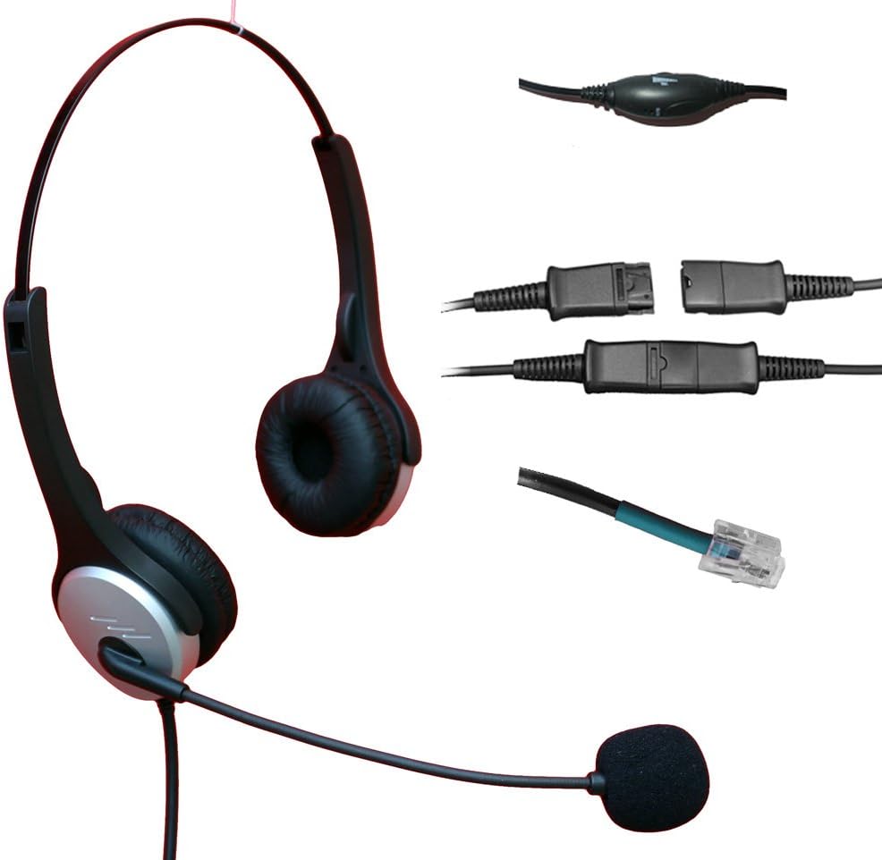 Voistek Corded Binaural Call Center Telephone RJ Headset