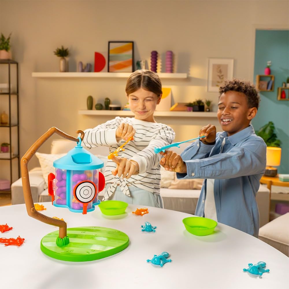 Goliath - Eichhörnchen aus Folie – Geschicklichkeitsspiel für Kinder ab 6 Jahren – Gesellschaftsspiel für Familie interaktiv – Haselnusssammlung – 2 bis 3 Spieler – Geschenkidee – Version FR & NL