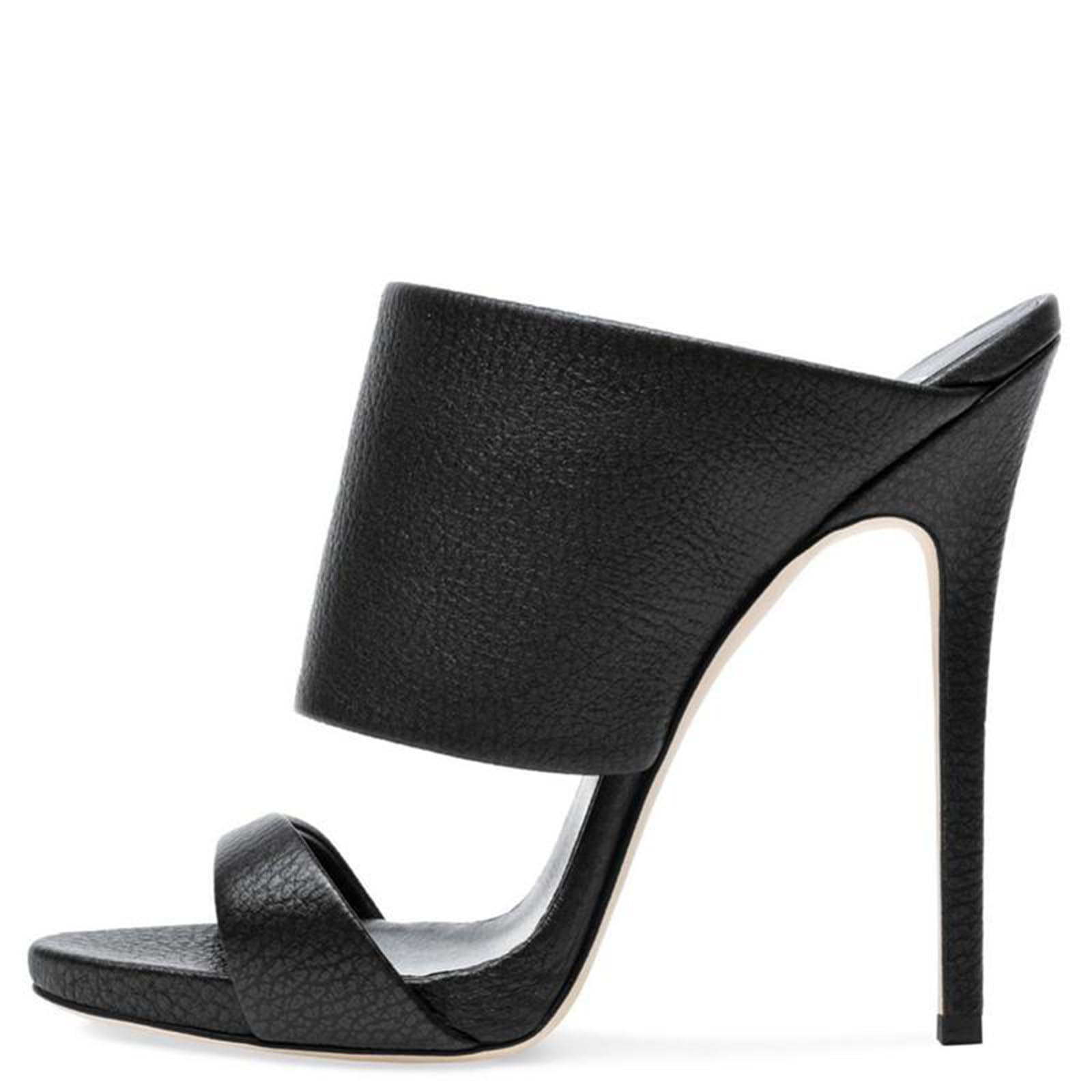 Mule Stiletto da Donna 12CM, Aperto Davanti, Slip-on, alla Moda, Sexy, Abito Carino, Senza Schienale, con Tacchi Alti, Pantofole.