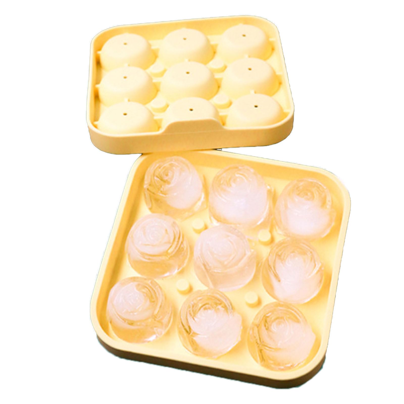 MICFENY Rose Flower Shape Ice Mold Ice Tray Food Grade Silicone Ice Maker Mold for Whiskeys Drinkers and Bartenders Enduring