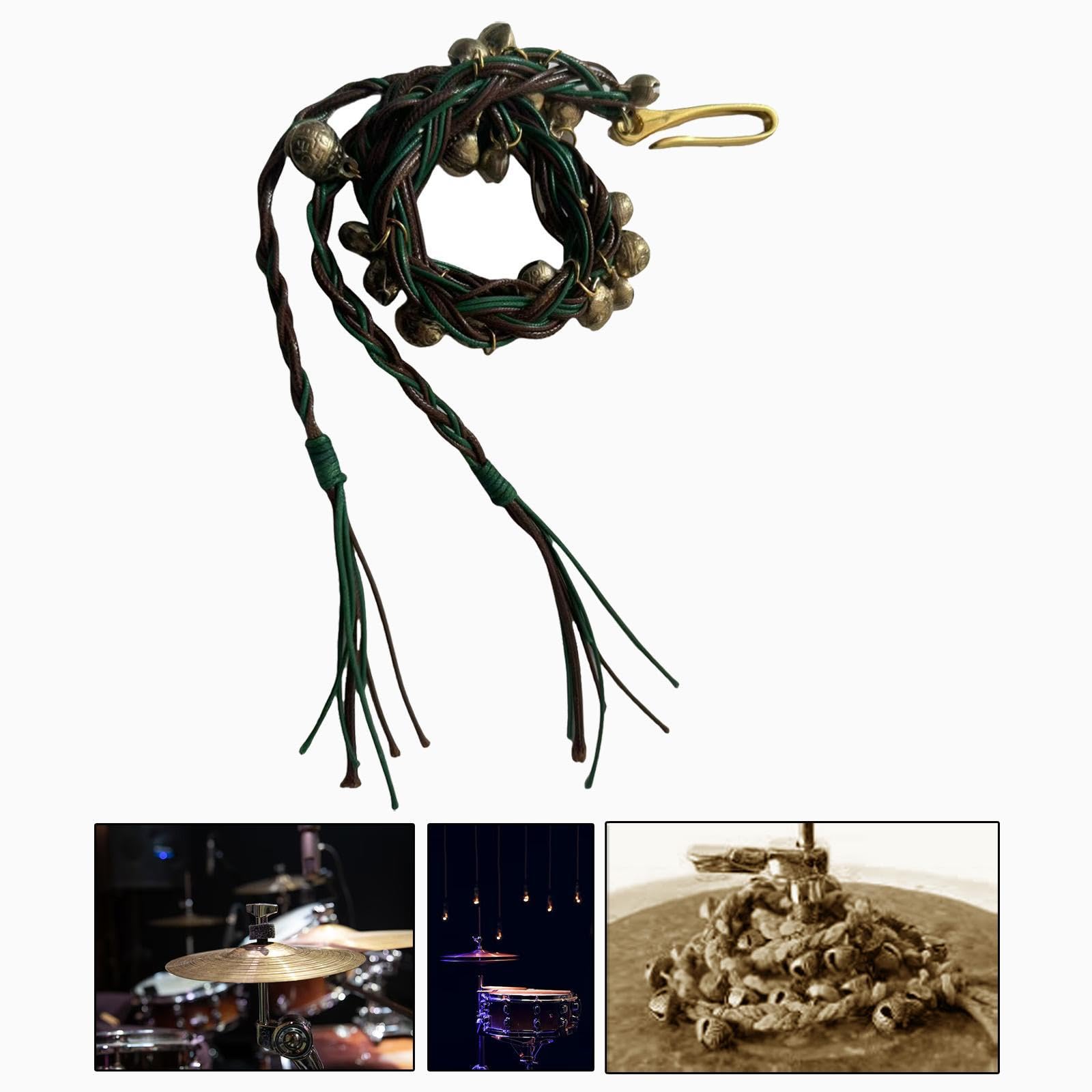 Colcolo Tambourin Jinglebell Effekt Tamburin -Bell -Effekt montierbar leicht zu installieren leichte Drum Tamburin für Beckeneffekte, GrÜn