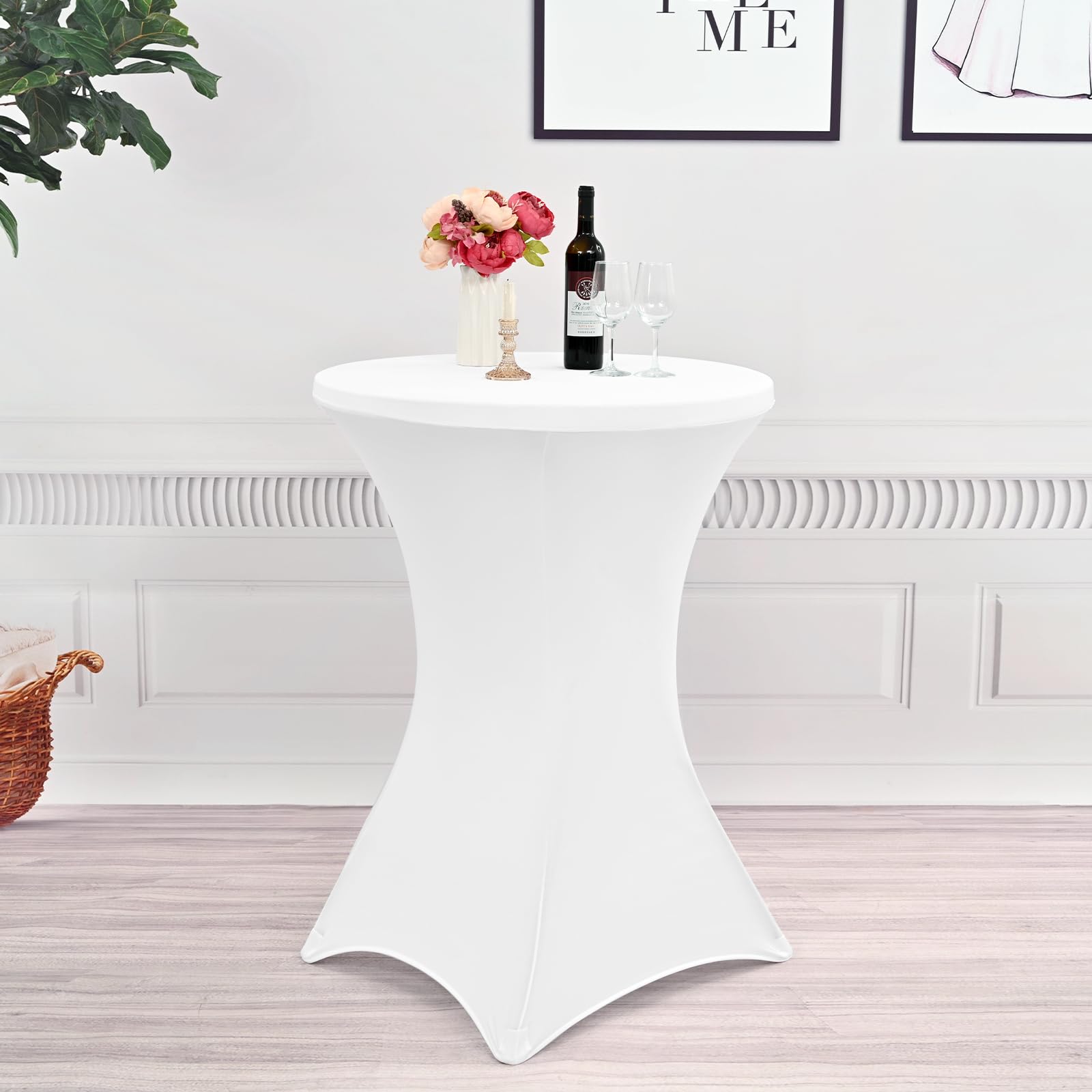 TOVAGLIA Cocktail Lycra Bianca per Mangia In Piedi Click diam. cm 80 a